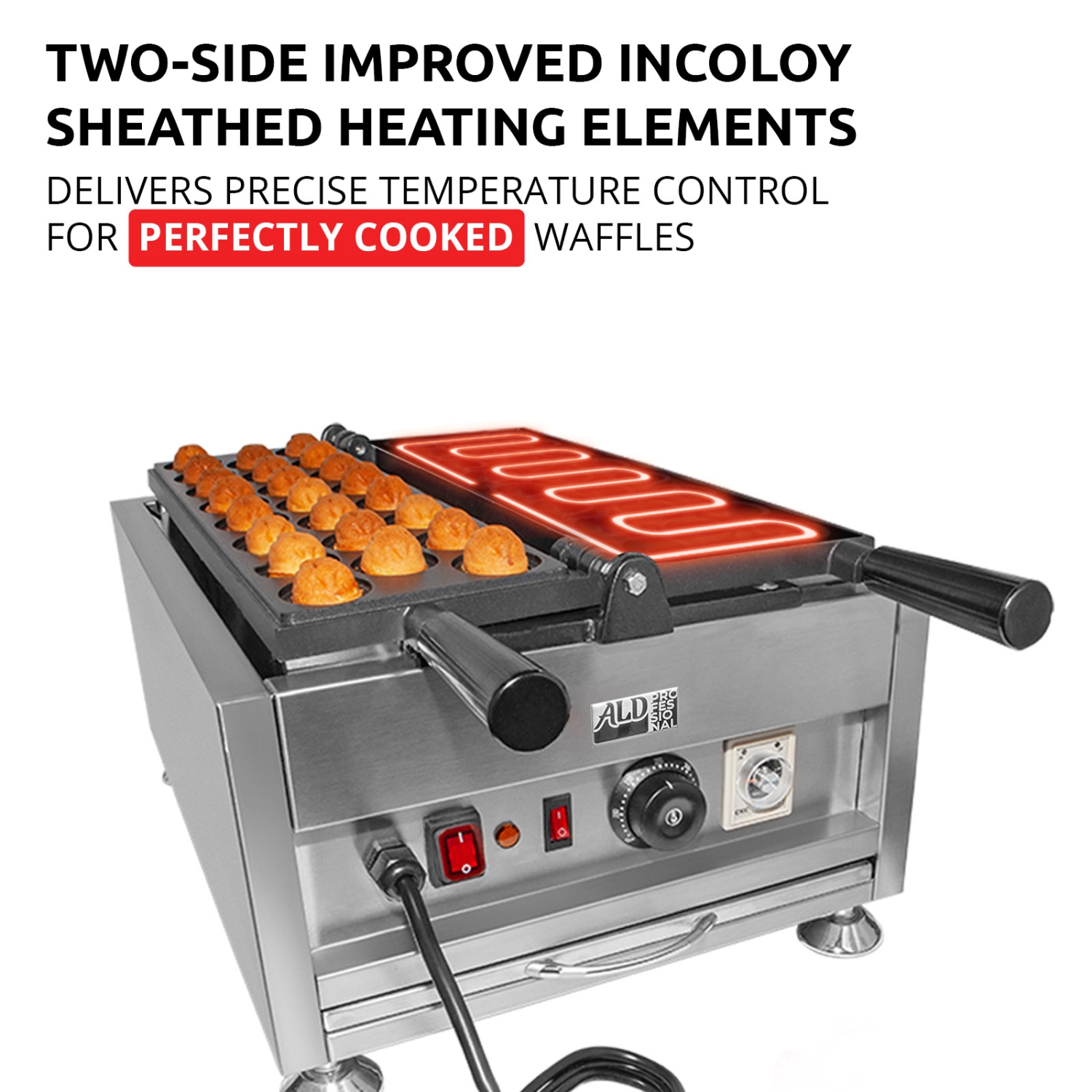 AP-738 Walnut-Shape Waffle Maker | Stuffed Waffle Iron | 23 Nut Waffles | 110V