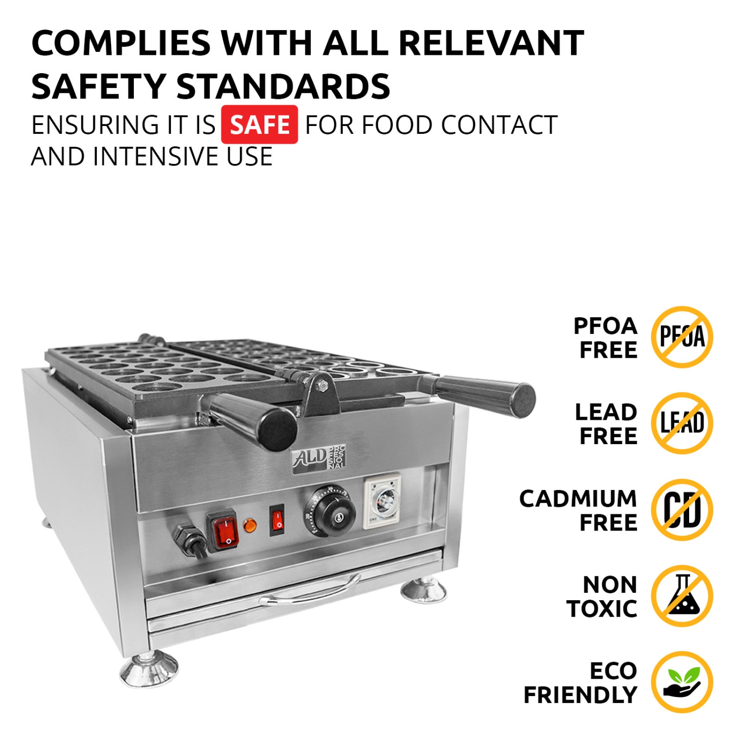 AP-738 Walnut-Shape Waffle Maker | Stuffed Waffle Iron | 23 Nut Waffles | 110V