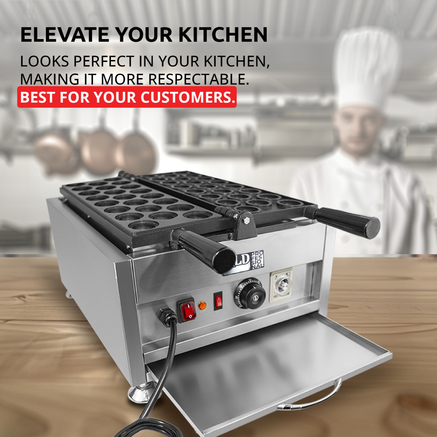 AP-738 Walnut-Shape Waffle Maker | Stuffed Waffle Iron | 23 Nut Waffles | 110V