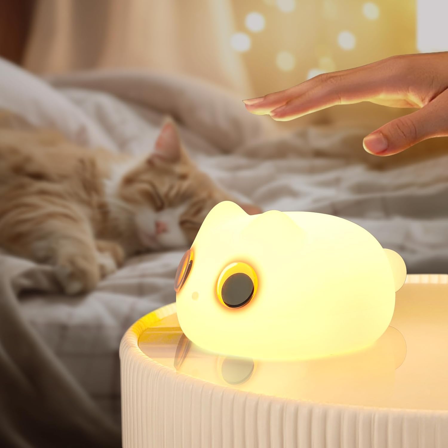 Lampe chat simple, jolies veilleuses Cat Nursery, veilleuse portative, veilleuse rechargeable en silicone pour enfants, cadeaux Cat pour enfants