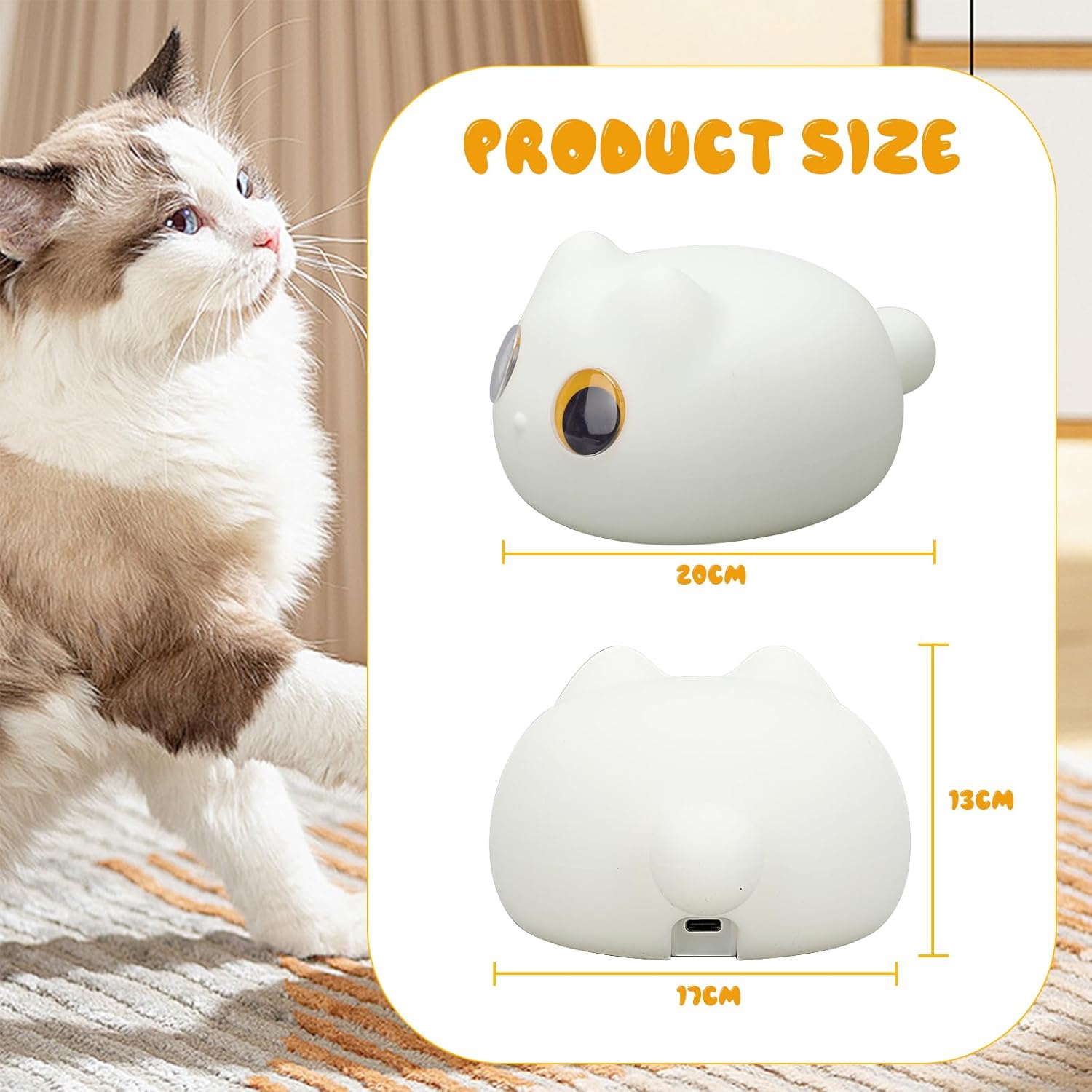 Lampe chat simple, jolies veilleuses Cat Nursery, veilleuse portative, veilleuse rechargeable en silicone pour enfants, cadeaux Cat pour enfants
