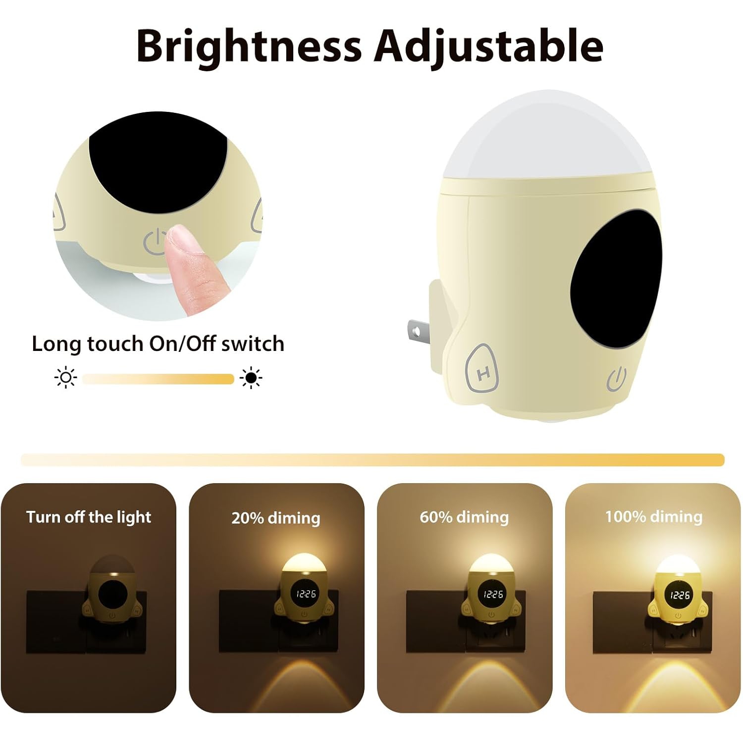 YOULIGHTS 1pcs-Bathroom Night Light, Plugin LED Wall Space Lights with Remote & Touch Control, Adjustable Brightness, Kid Gifts Ideas Fun Space