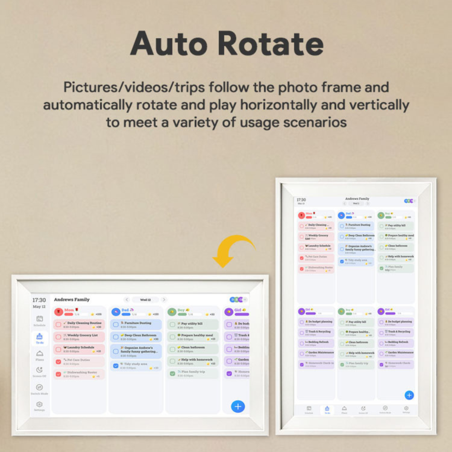 TUTT 15.6” Smart Digital Calendar & Chore Chart | Photo and Video Frame | Smart Touchscreen Display Family Organizer + 128GB SanDisk