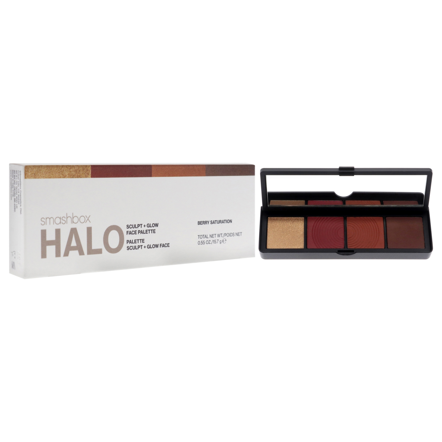 Halo Sculpt Plus Glow Face Palette - Berry Saturation by SmashBox for Women - 0.55 oz Makeup
