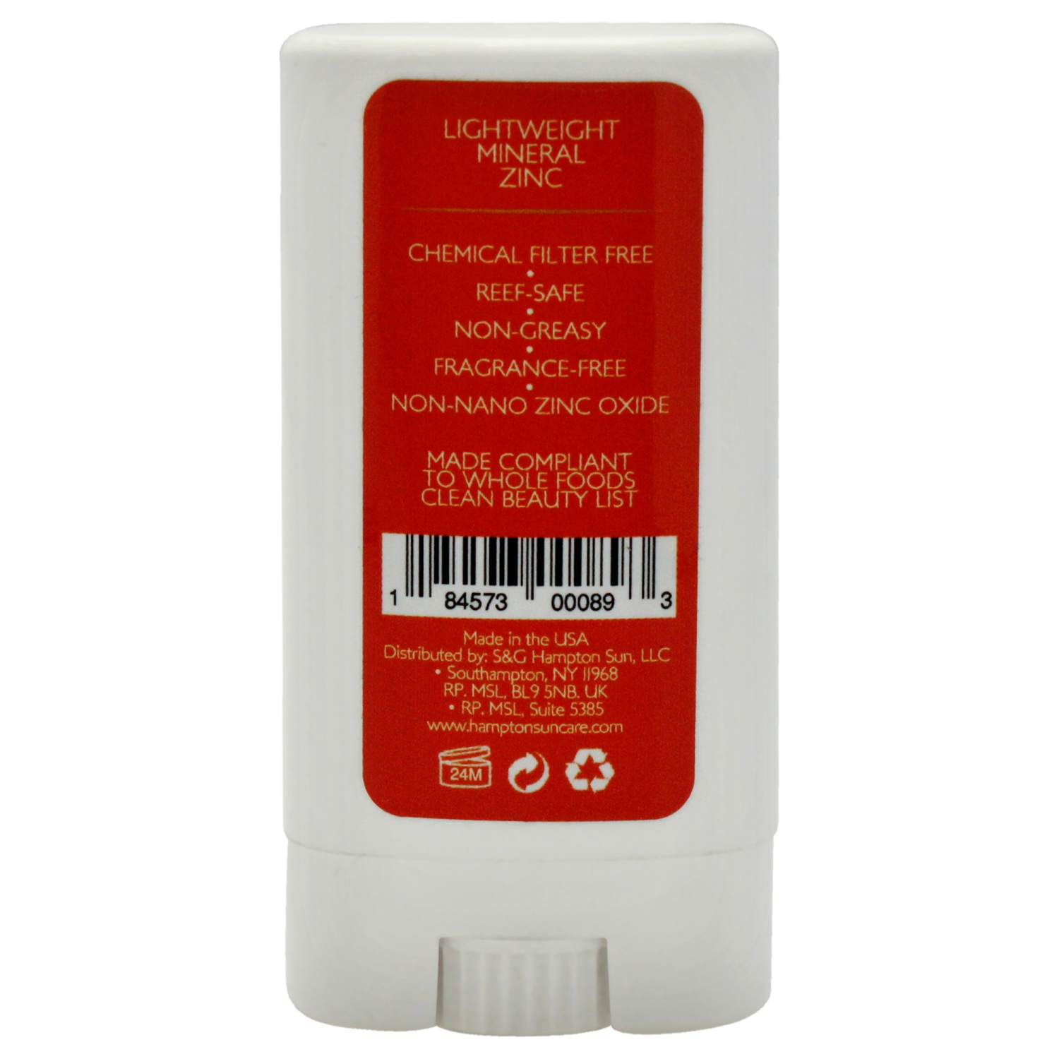 Mineral Sun Plus Skincare Face Stick SPF 45 by Hampton Sun for Unisex - 0.67 oz Sunscreen