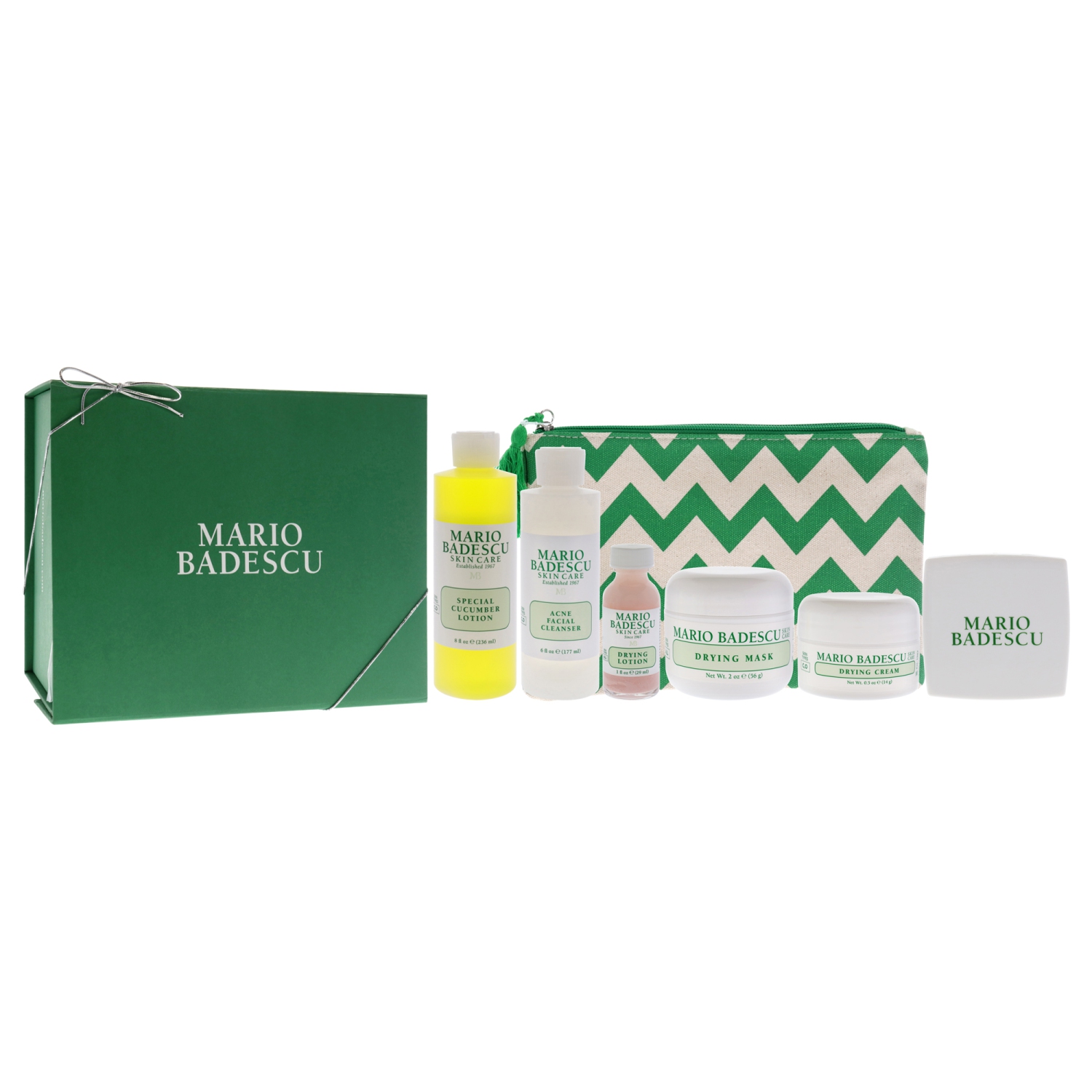 Acne Control Kit by Mario Badescu for Unisex - 5 Pc 6oz Acne Facial Cleanser, 8oz Special Cucumber Lotion, 2oz Drying Mask, 1oz Drying Lotion, 0.5oz