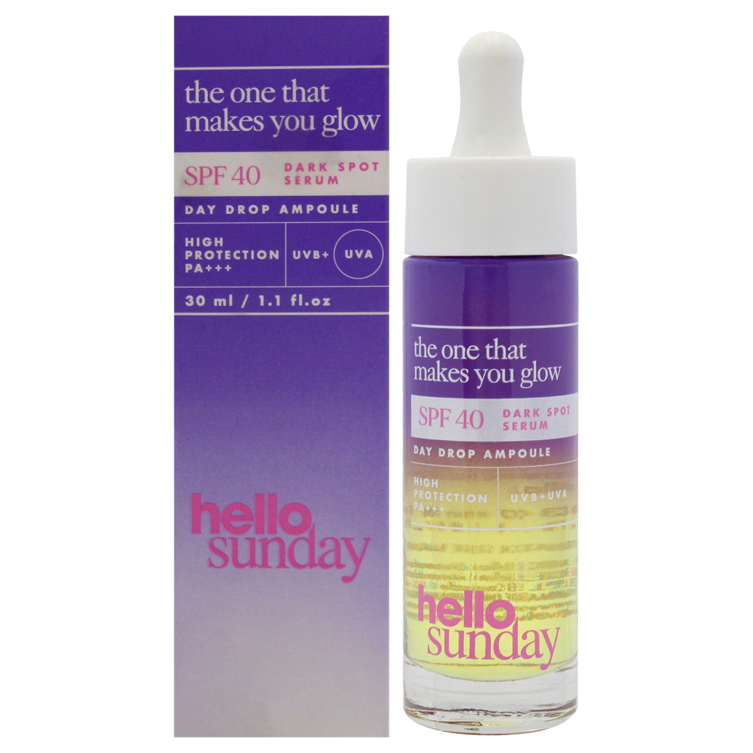 The One That Makes You Glow Dark Spot Serum SPF 40 by Hello Sunday for Unisex - 1.1 oz Serum