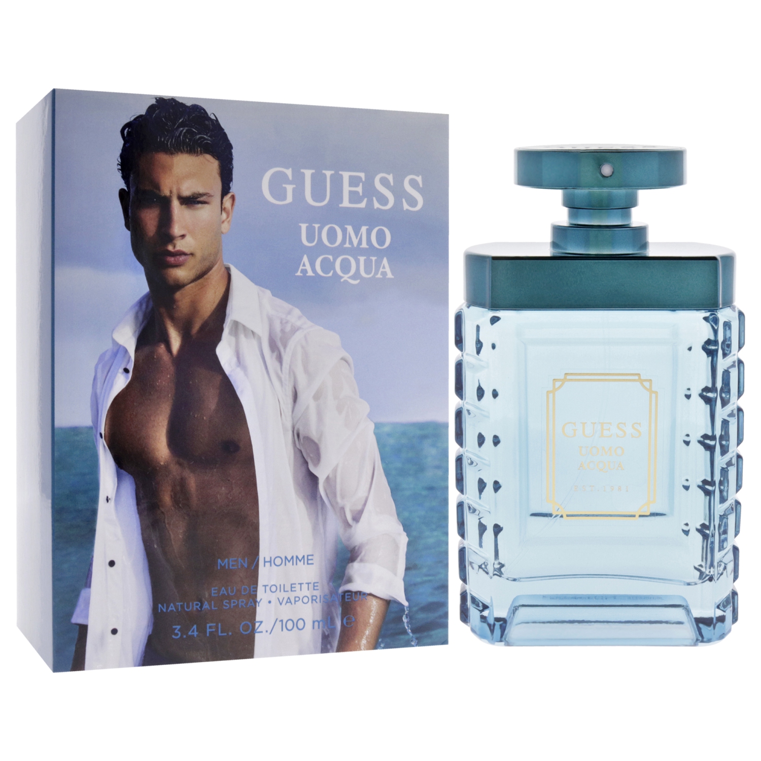 Montre Uomo Acqua de Guess pour hommes - vaporisateur EDT 3,4&nbsp;oz