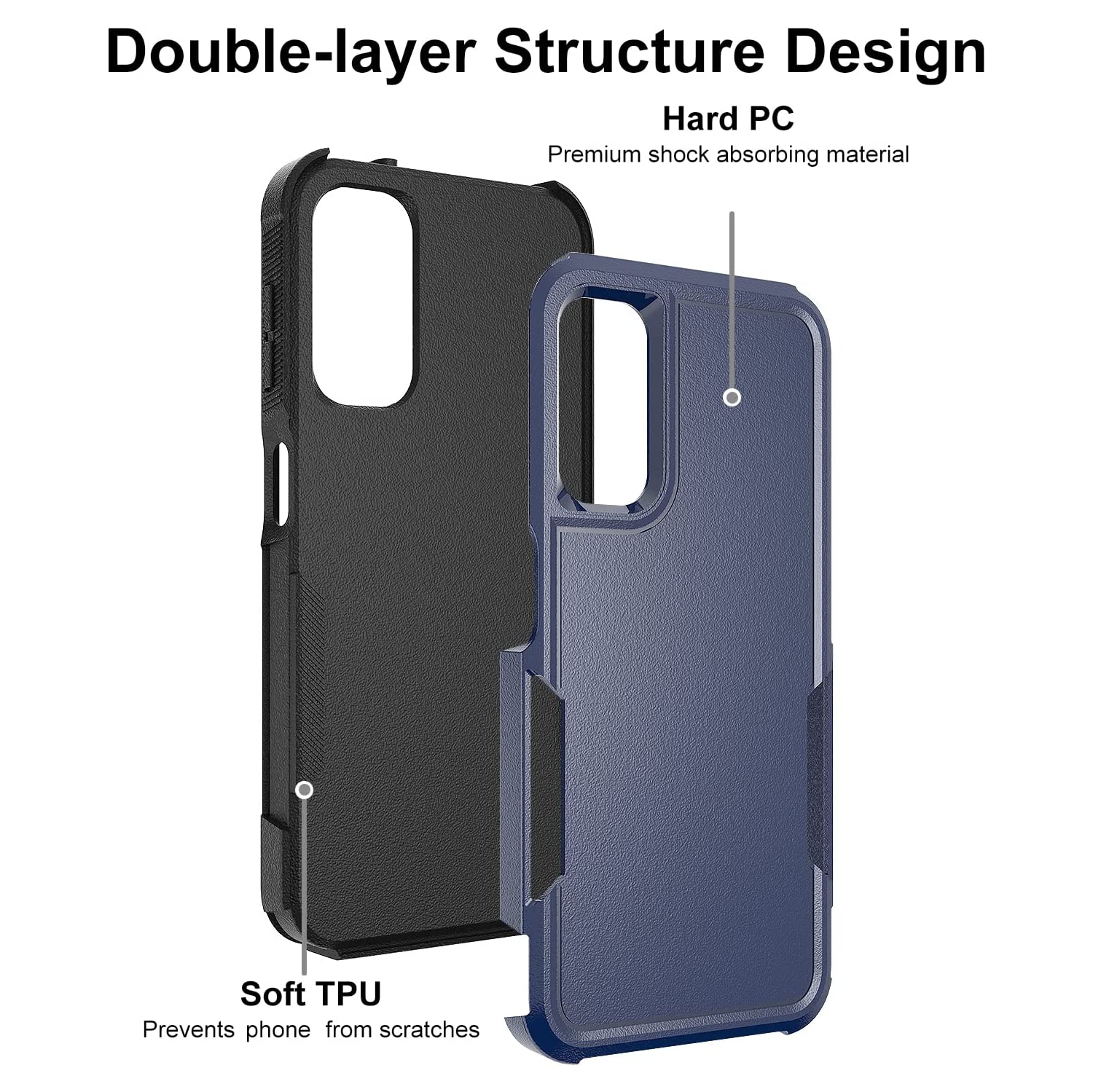 XCRS Dual Layered Comm PC + TPU Cover, Heavy Duty, Tuff, Drop Tested Protection Case for Samsung Galaxy S24 FE 2024