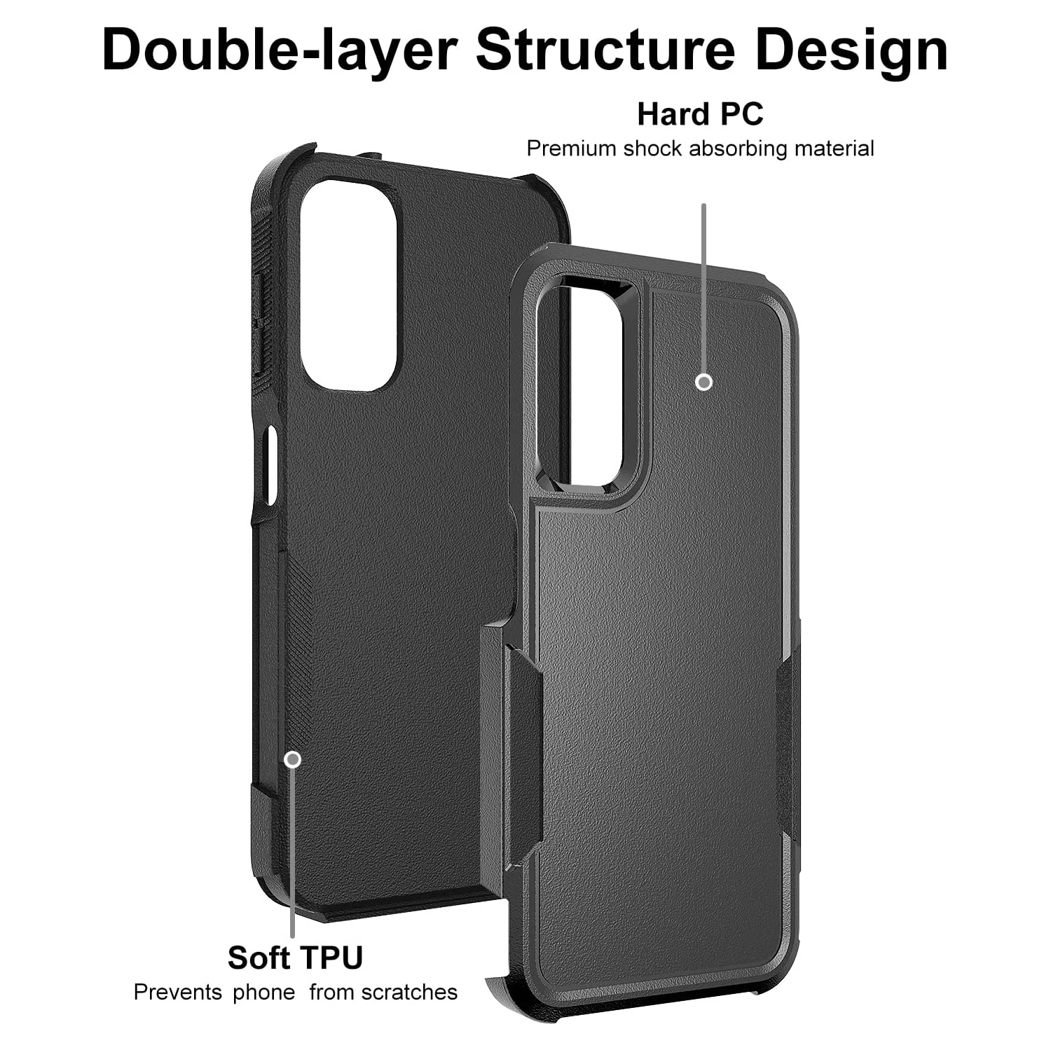 XCRS Dual Layered Comm PC + TPU Cover, Heavy Duty, Tuff, Drop Tested Protection Case for Samsung Galaxy S24 FE 2024
