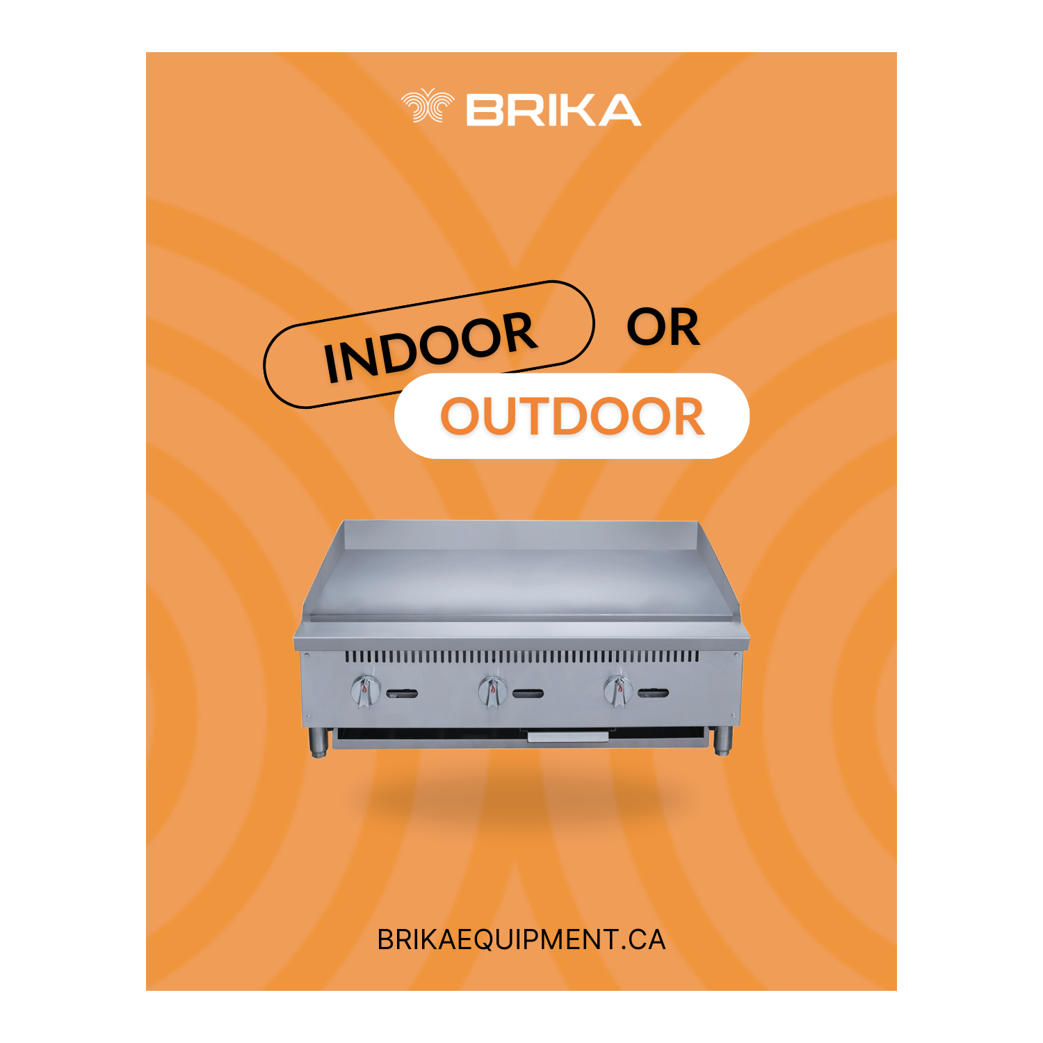 BRIKA BMG-24 Commercial 24" Manual Griddle - Natural Gas/Propane LPG Conversion Kit Included