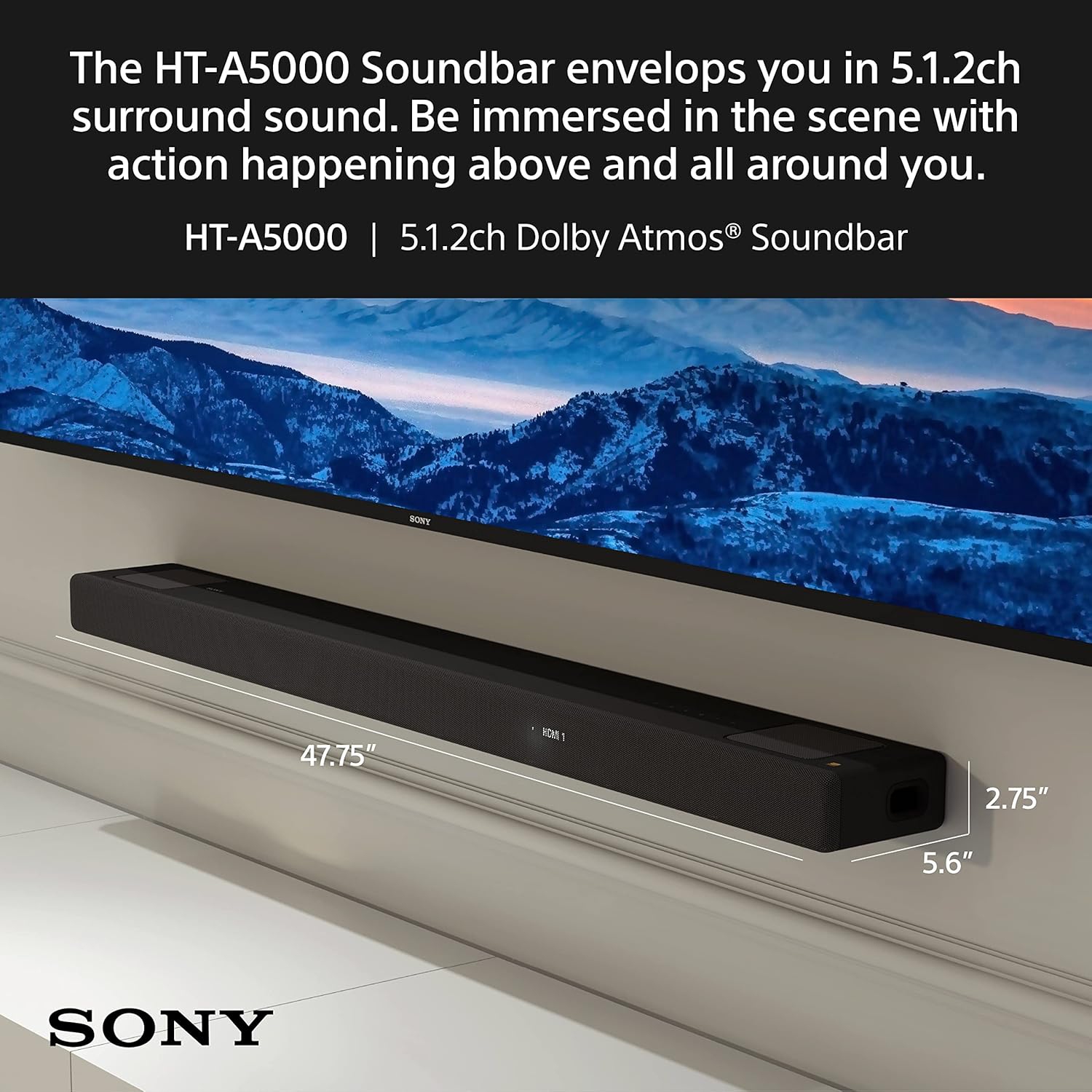 Sony HT-A5000 5.1.2ch Soundbar with Built-In Subwoofer (Openbox