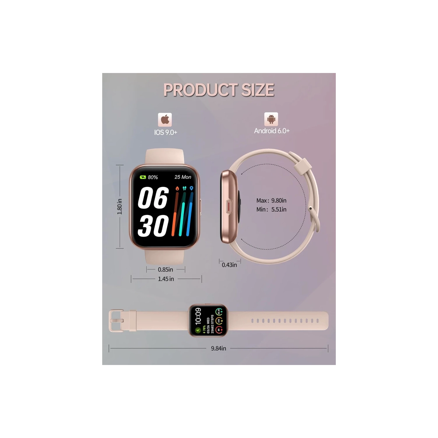 Smart Watch for Women with Call Function, 1.8" Touchscreen Fitness Tracker, Heart Rate, Blood Oxygen, Sleep Monitor, Alexa Built-in, IP68 Waterproof,