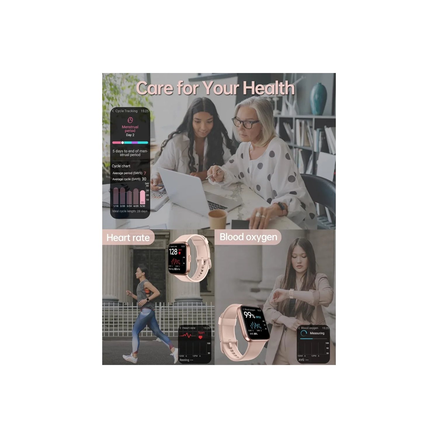 Smart Watch for Women with Call Function, 1.8" Touchscreen Fitness Tracker, Heart Rate, Blood Oxygen, Sleep Monitor, Alexa Built-in, IP68 Waterproof,