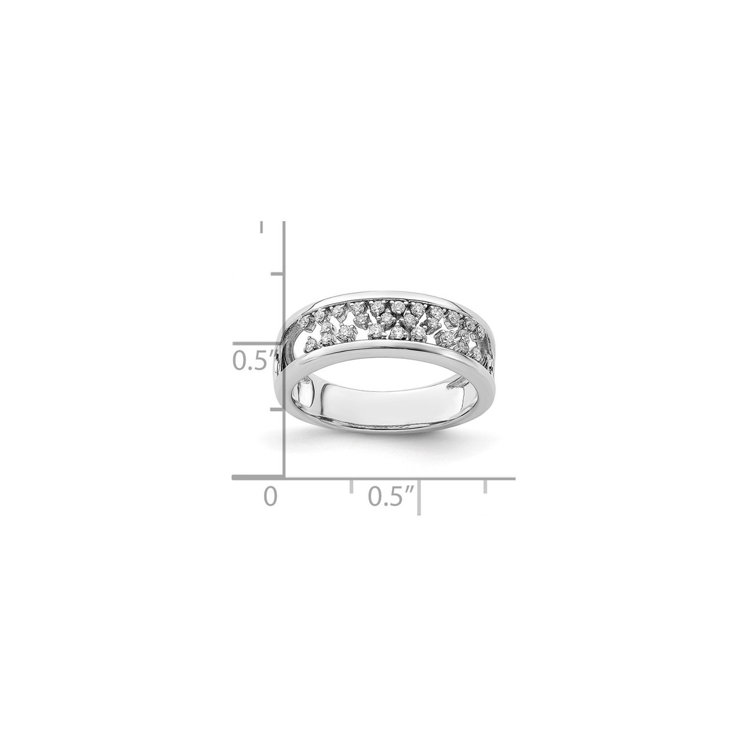 1/5 Carat Diamond Band Ring in 14K White Gold (SIZE 7)