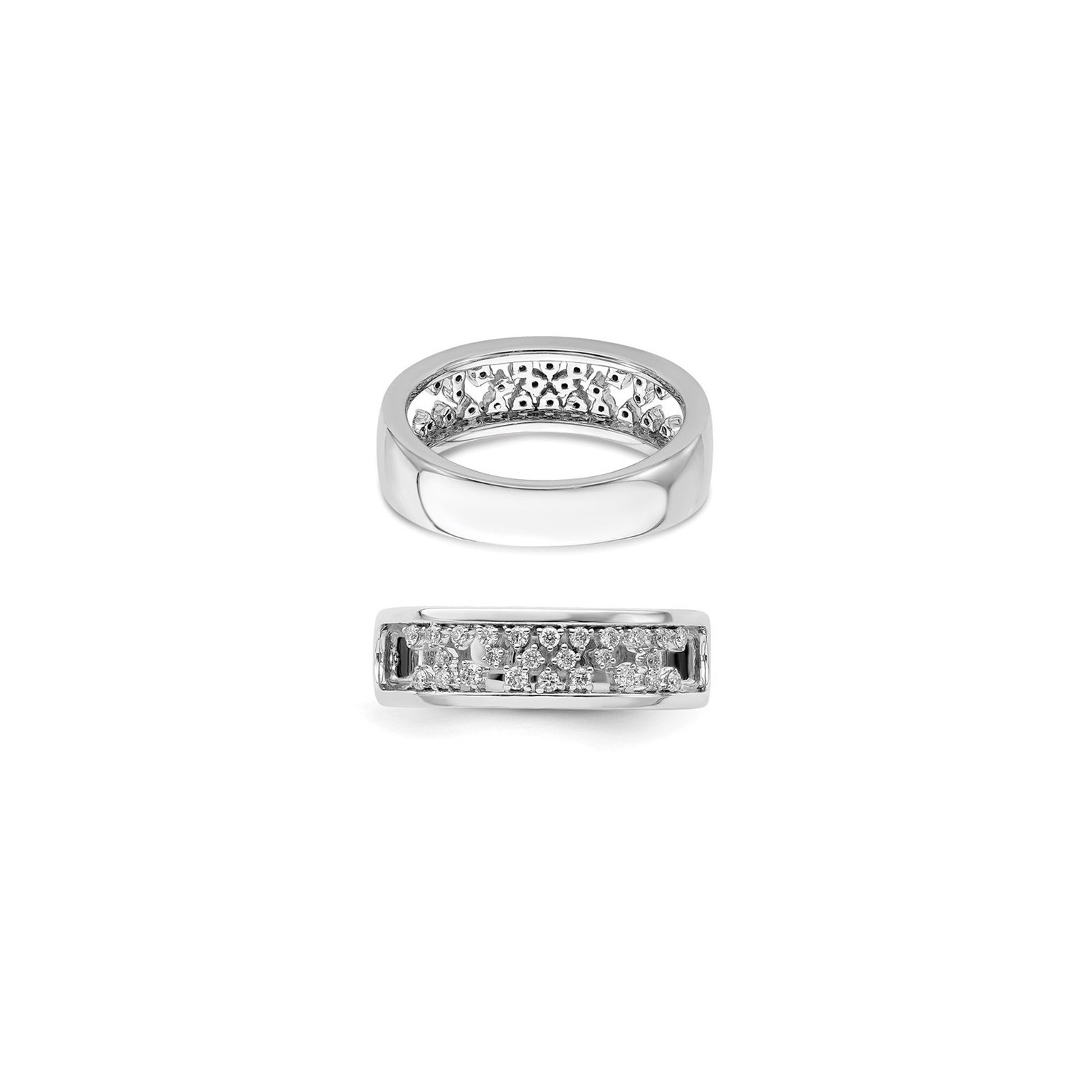 1/5 Carat Diamond Band Ring in 14K White Gold (SIZE 7)