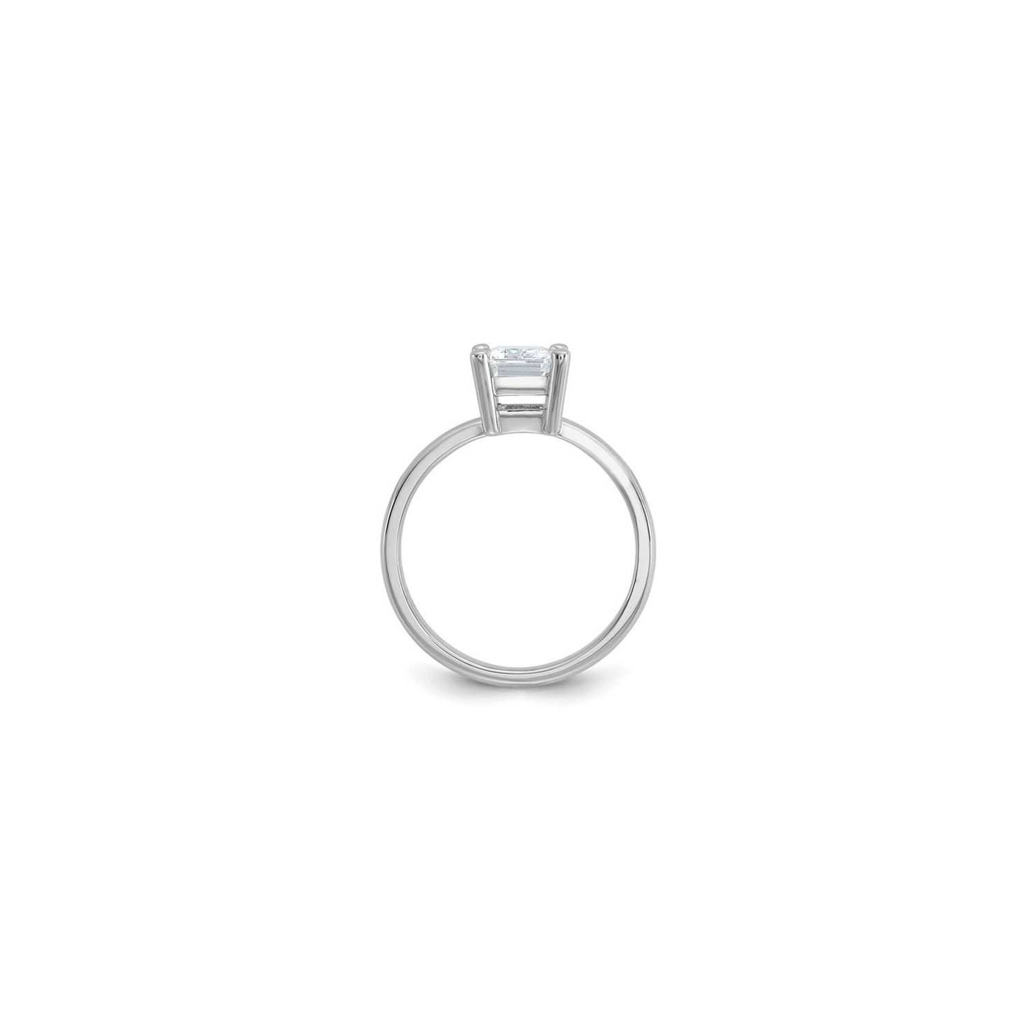 Sterling Silver Solitaire Engagement Ring with Synthetic Cubic Zirconia