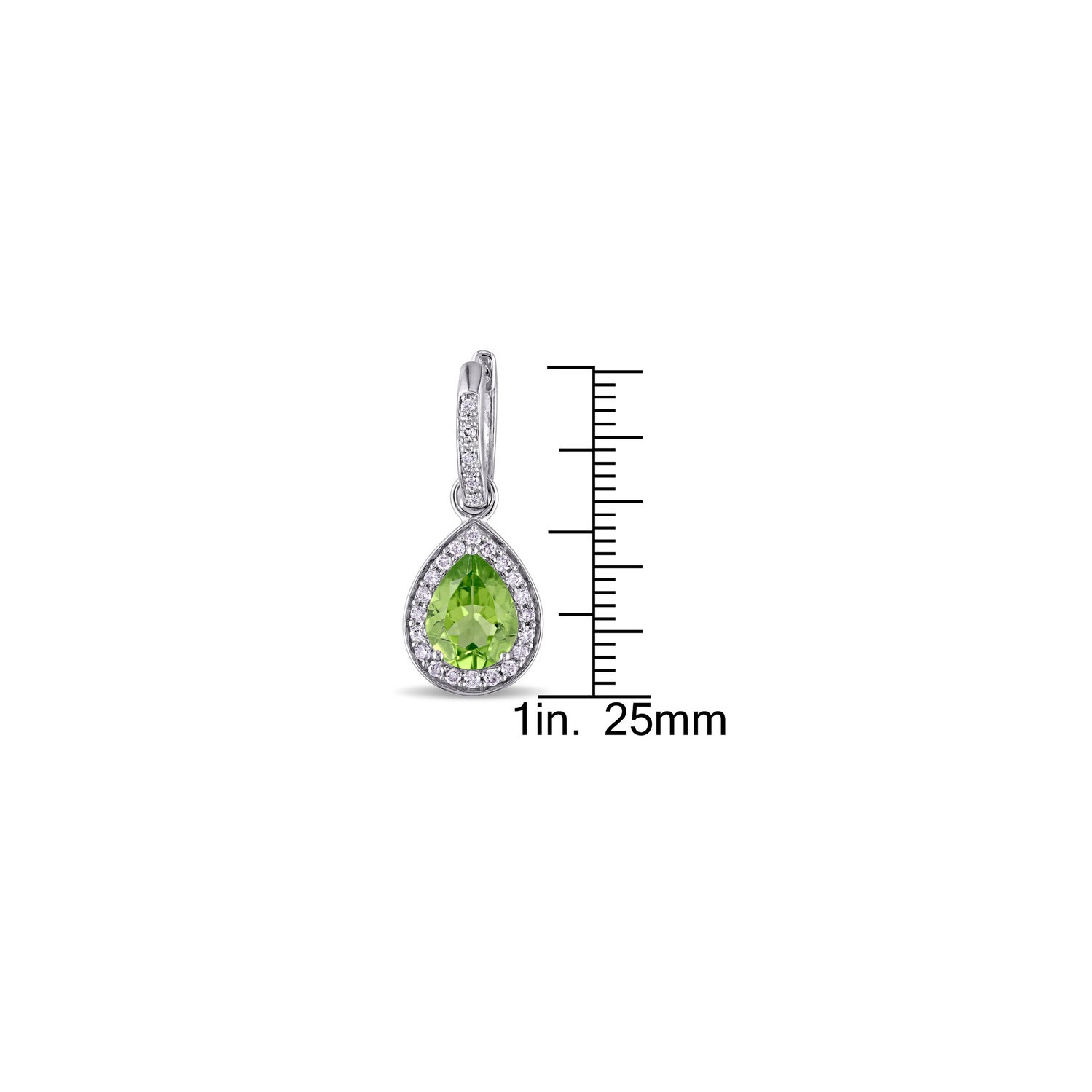 3.32 Carat Peridot Drop Earrings in 14K White Gold with Diamonds