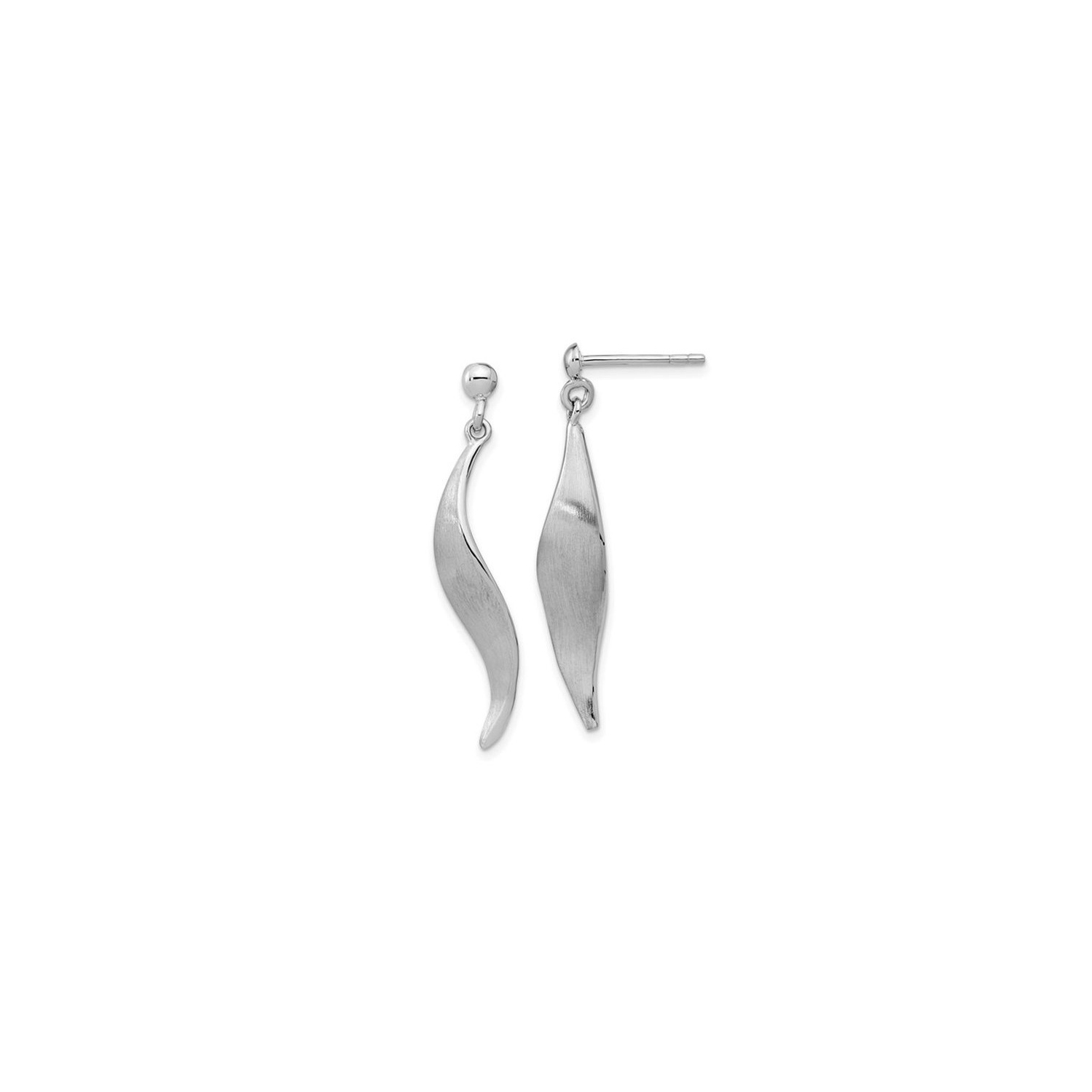 Sterling Silver Twist Dangle Brushed Earrings