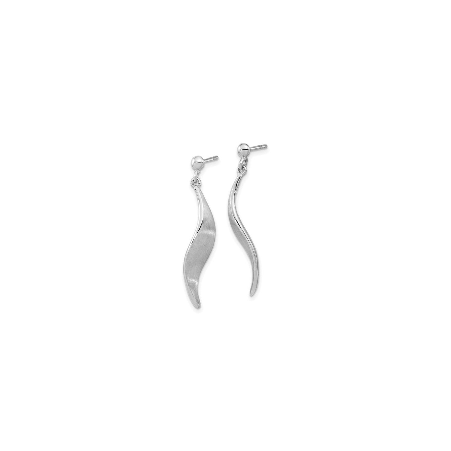 Sterling Silver Twist Dangle Brushed Earrings