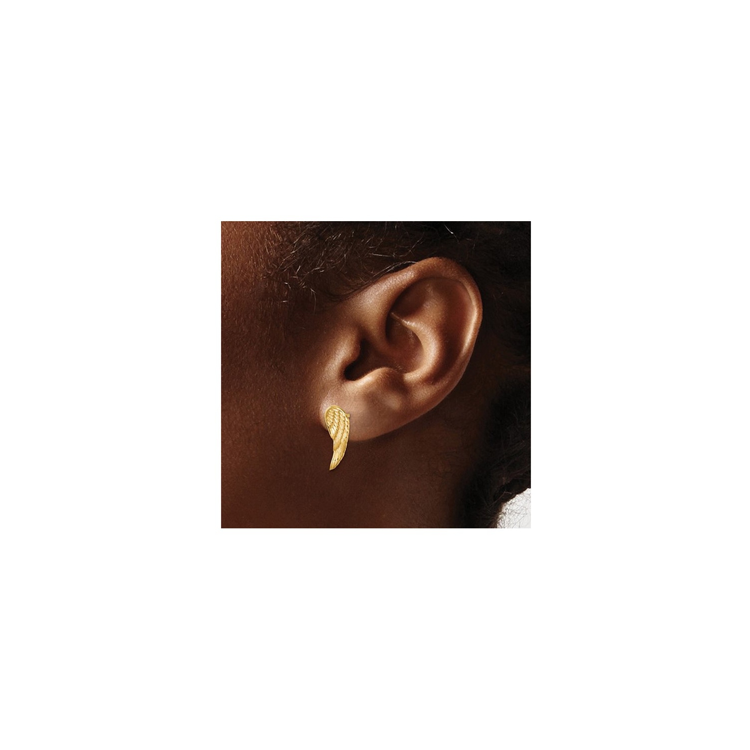 Boucles d'oreilles en forme d'ange en or jaune 14K ct