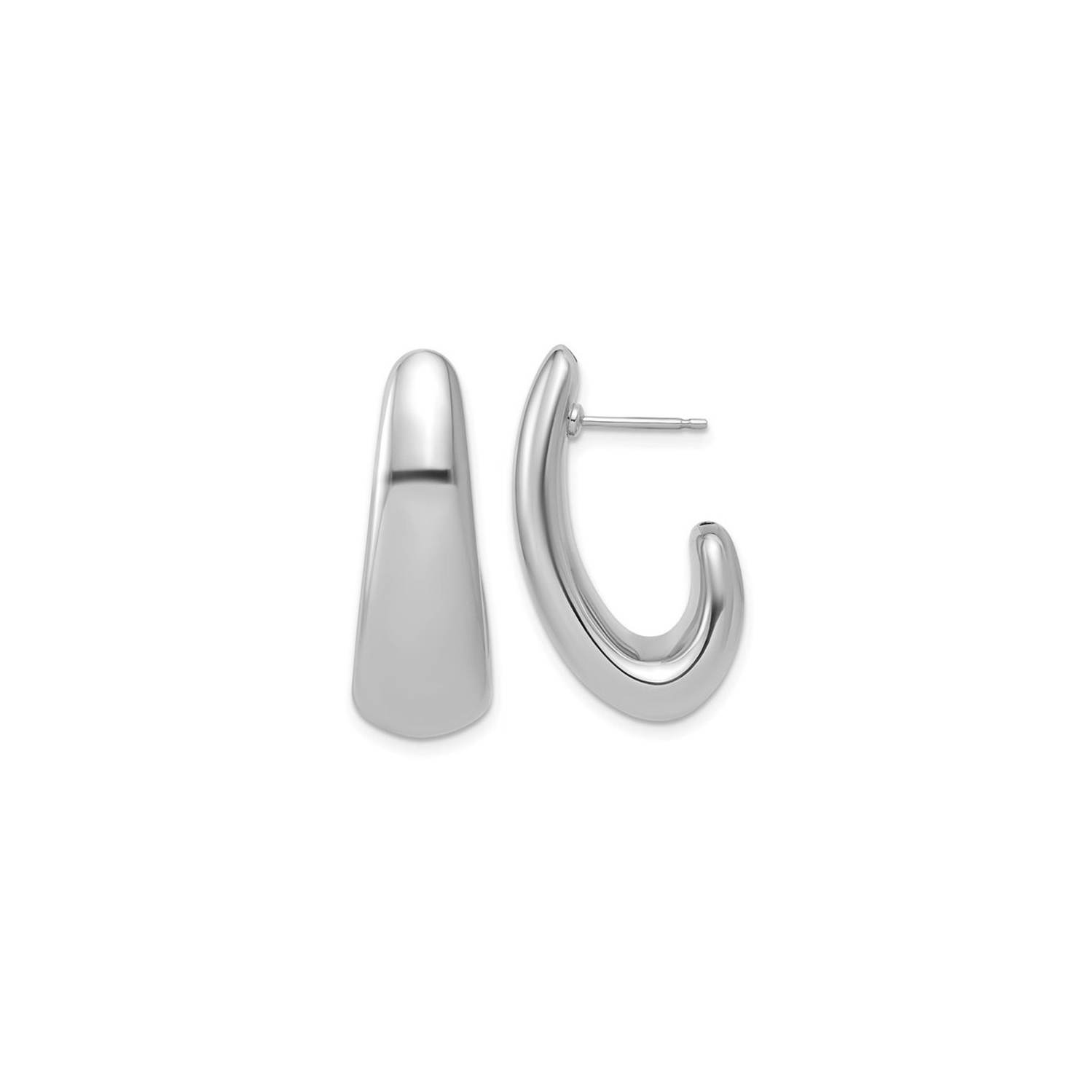 Sterling Silver Polished J-Hoop Earrings