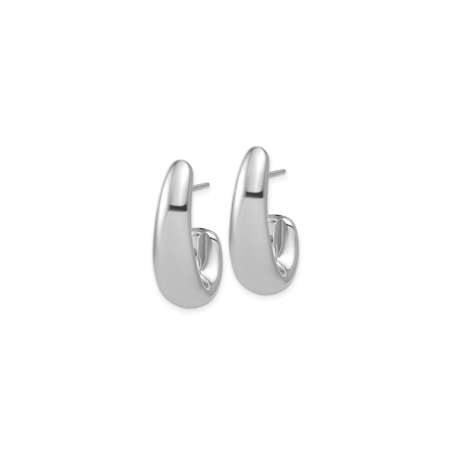 Sterling Silver Polished J-Hoop Earrings