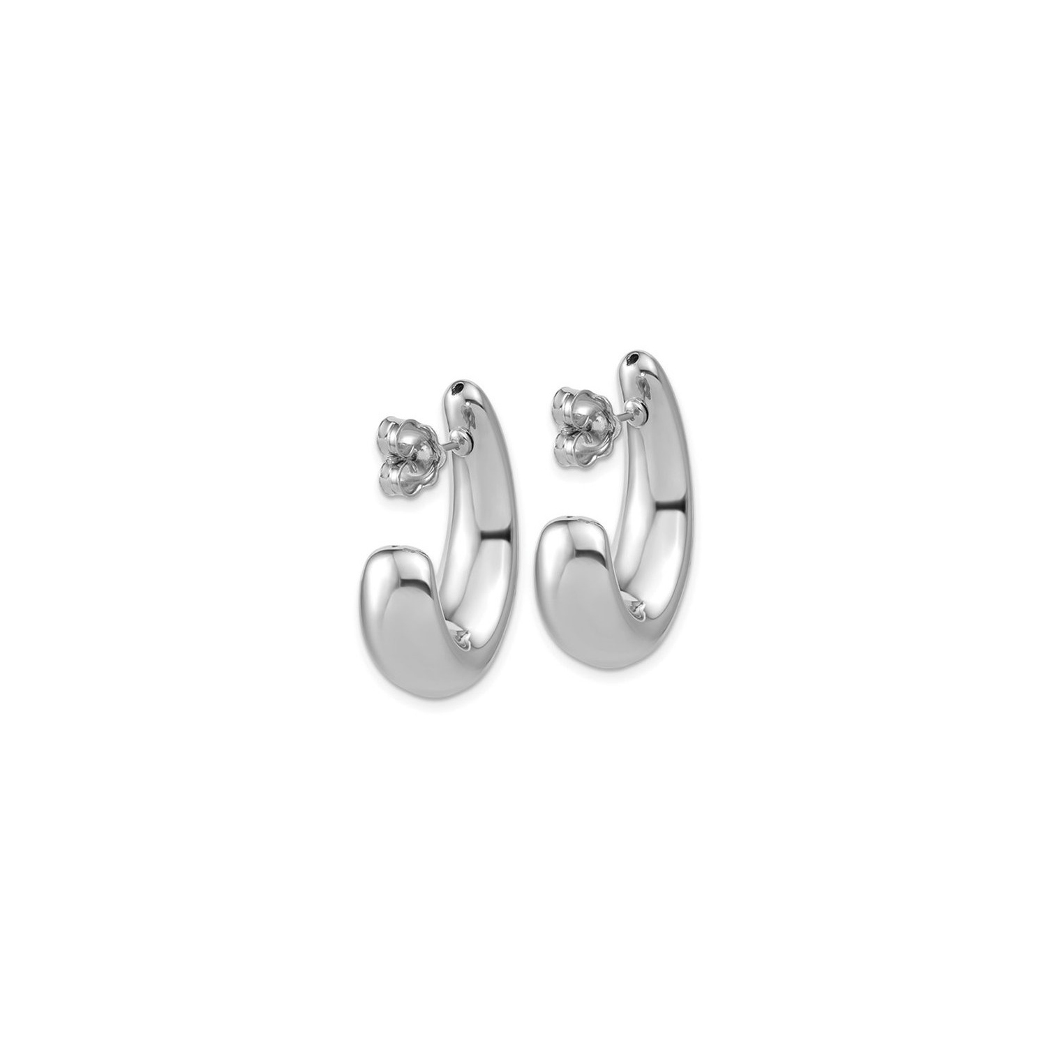 Sterling Silver Polished J-Hoop Earrings