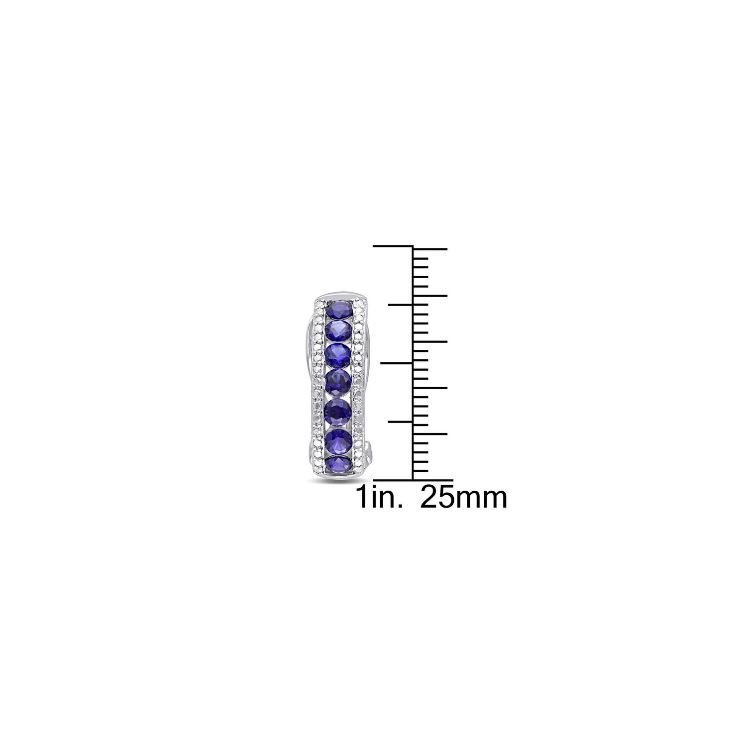 1.96 Carat Lab-Created Blue Sapphire Hoop Earrings in Sterling Silver