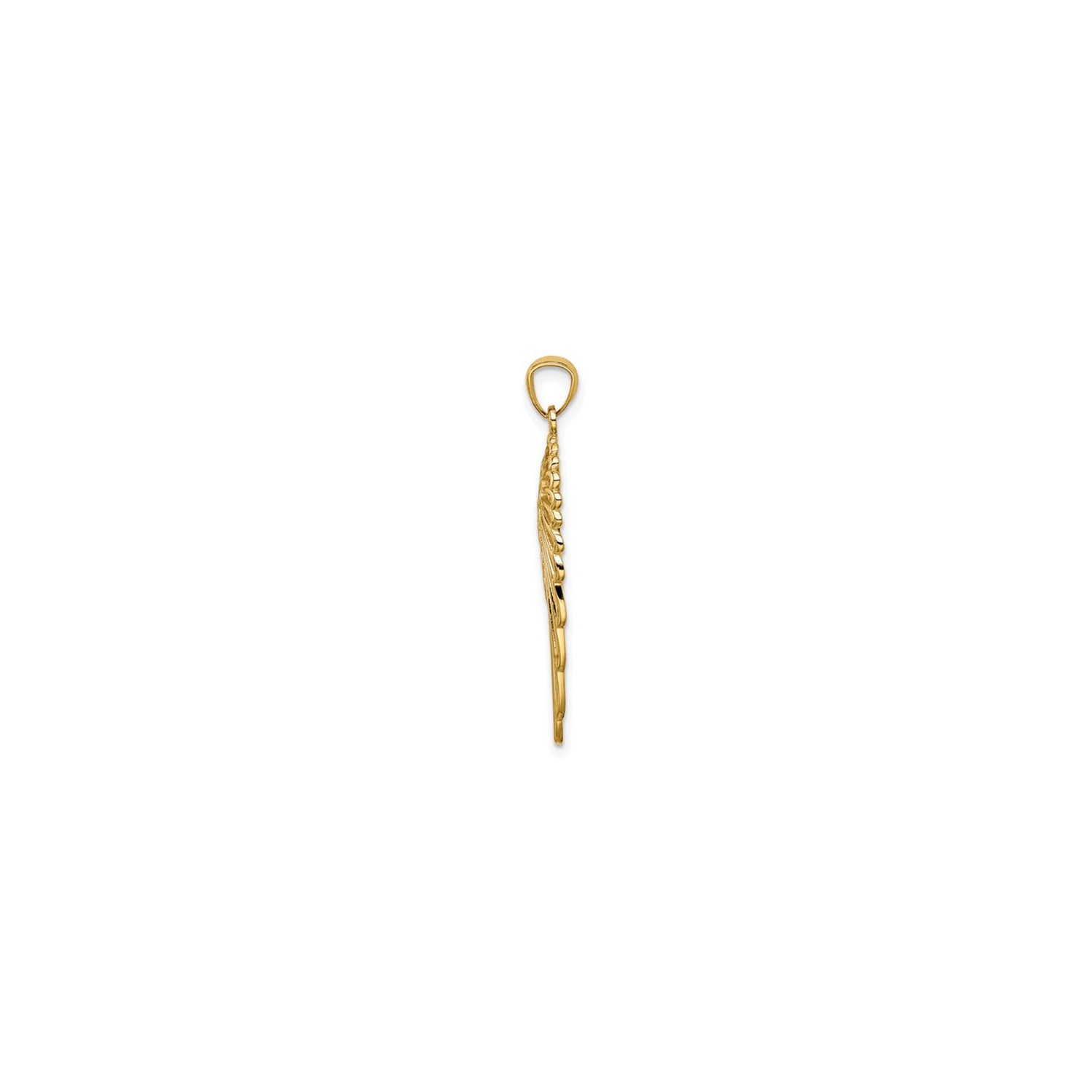 14K Yellow Gold Angel Wing Charm Pendant
