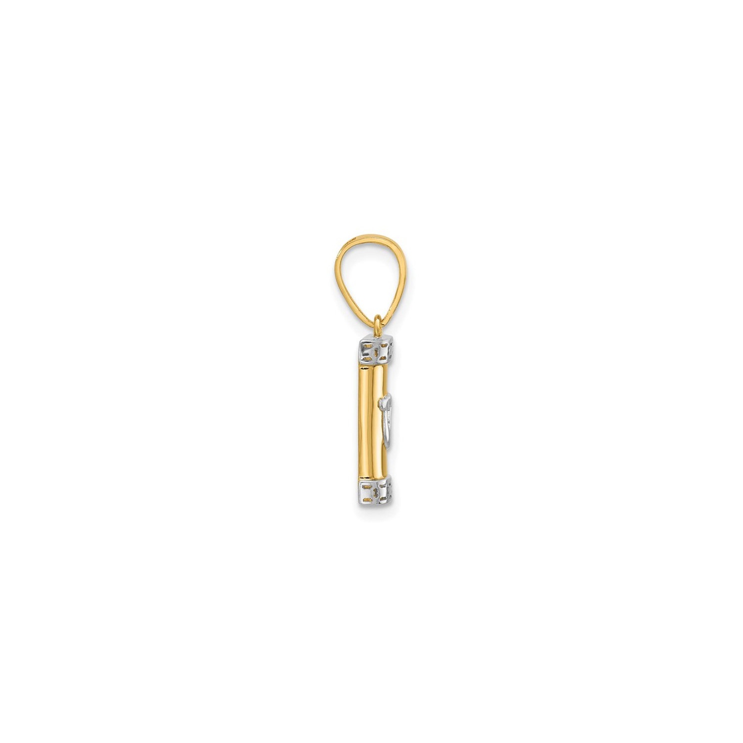 14K Yellow Gold Polished Mezuzah Pendant