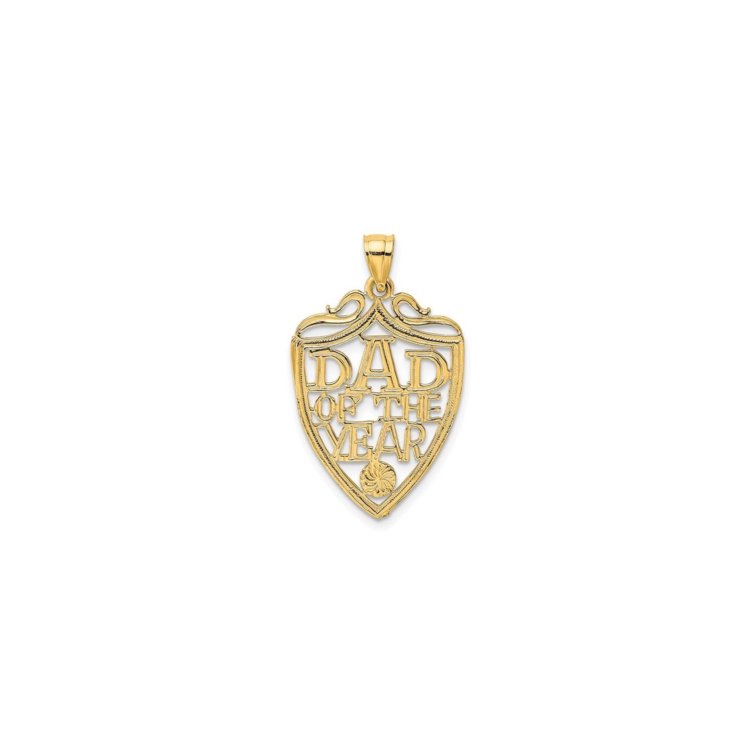 10K Yellow Gold DAD OF THE YEAR Plaque Pendant