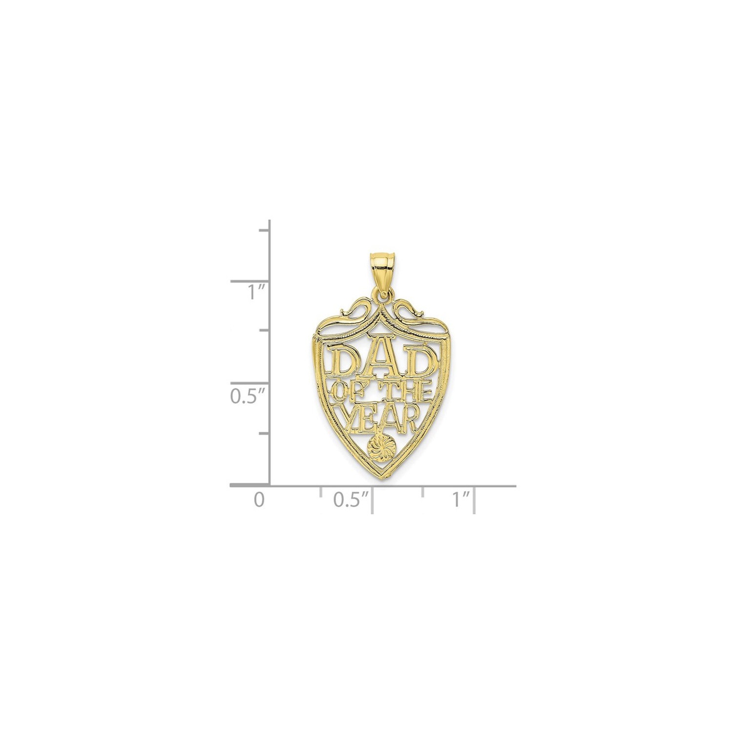 10K Yellow Gold DAD OF THE YEAR Plaque Pendant
