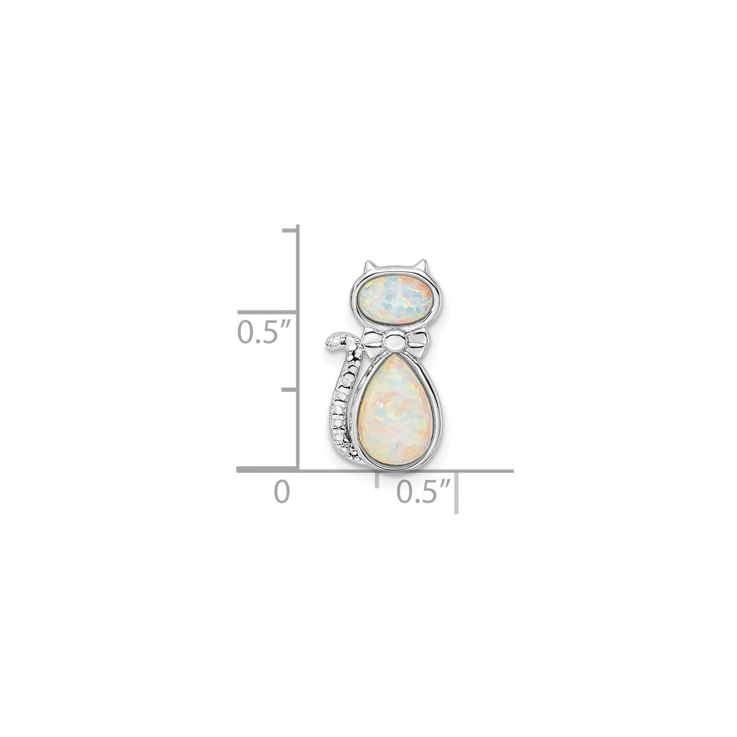 UPC: 709904068429 - Lab Created Opal Cat Pendant Necklace in Sterling Silver with Chain