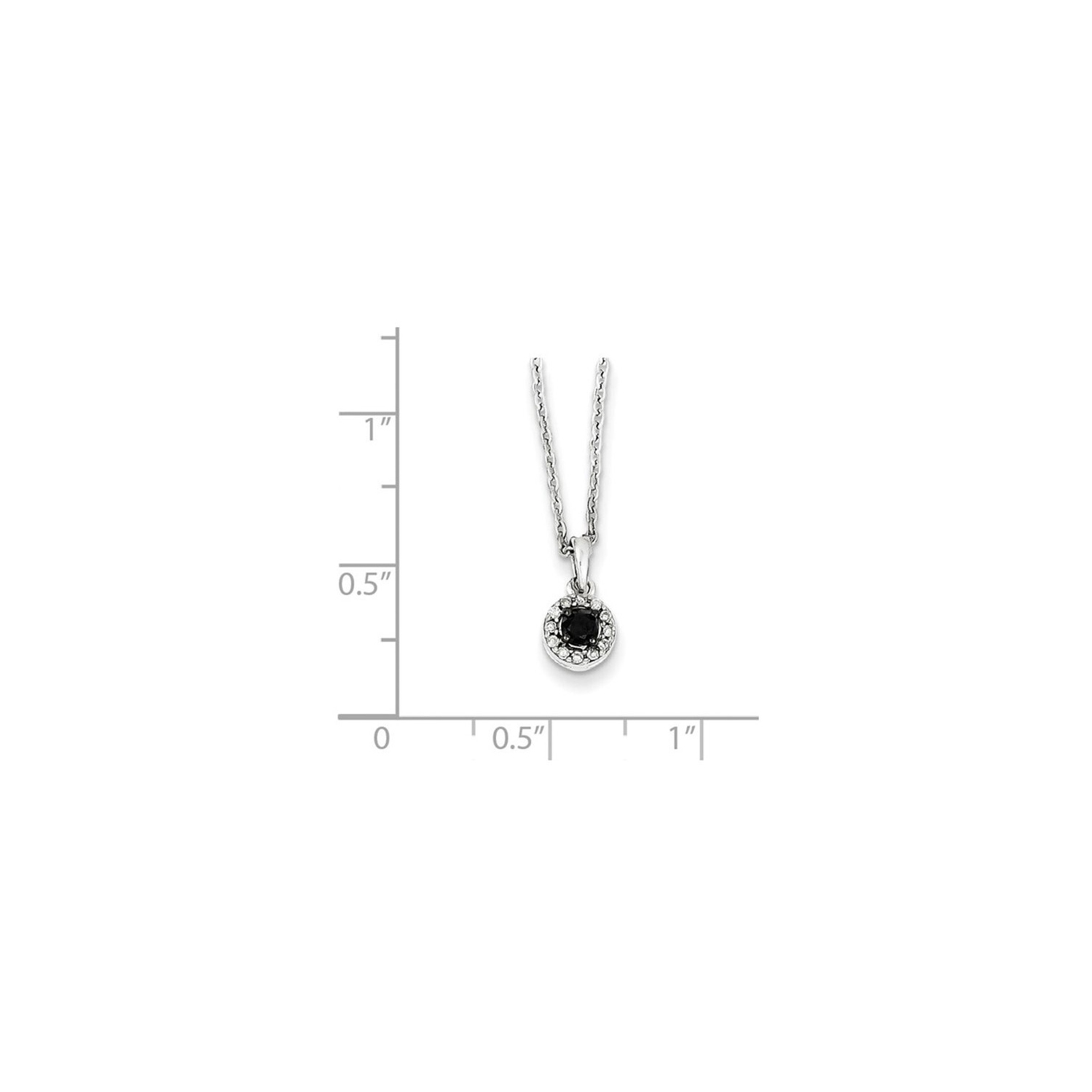 1/5 Carat Black & White Diamond Circle Pendant Necklace in Sterling Silver with Chain