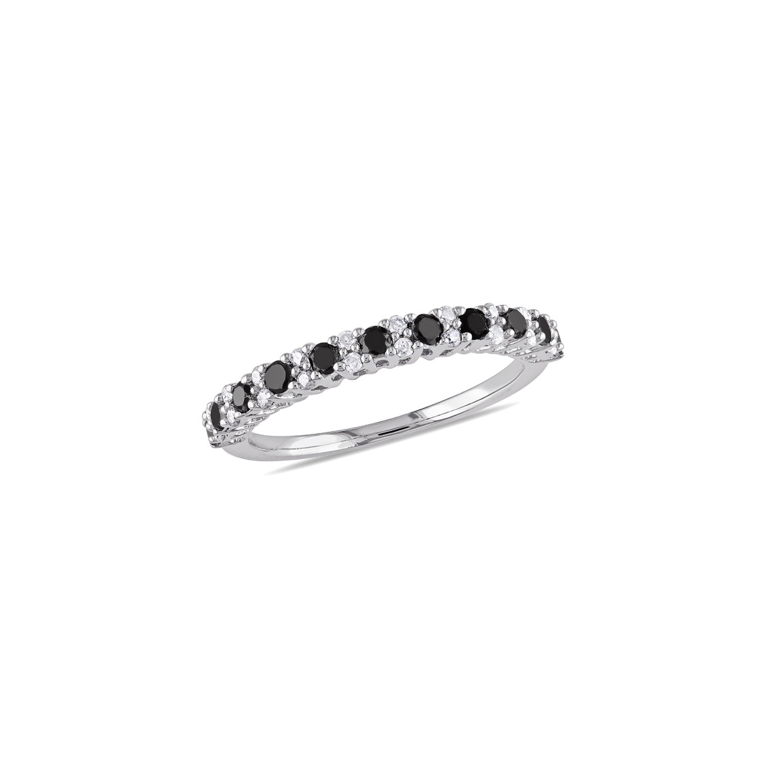 1/2 Carat Black Diamond Anniversary Band Ring in Sterling Silver