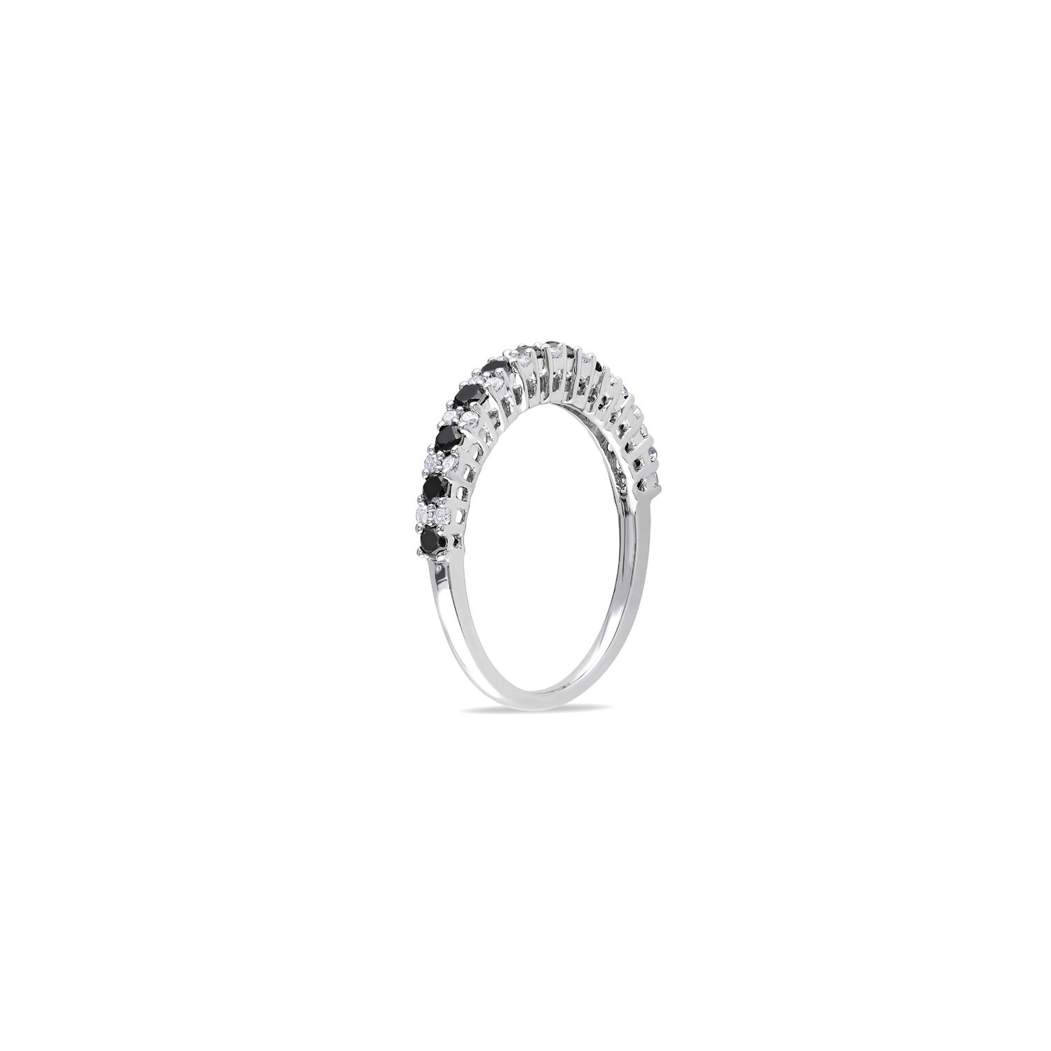 1/2 Carat Black Diamond Anniversary Band Ring in Sterling Silver