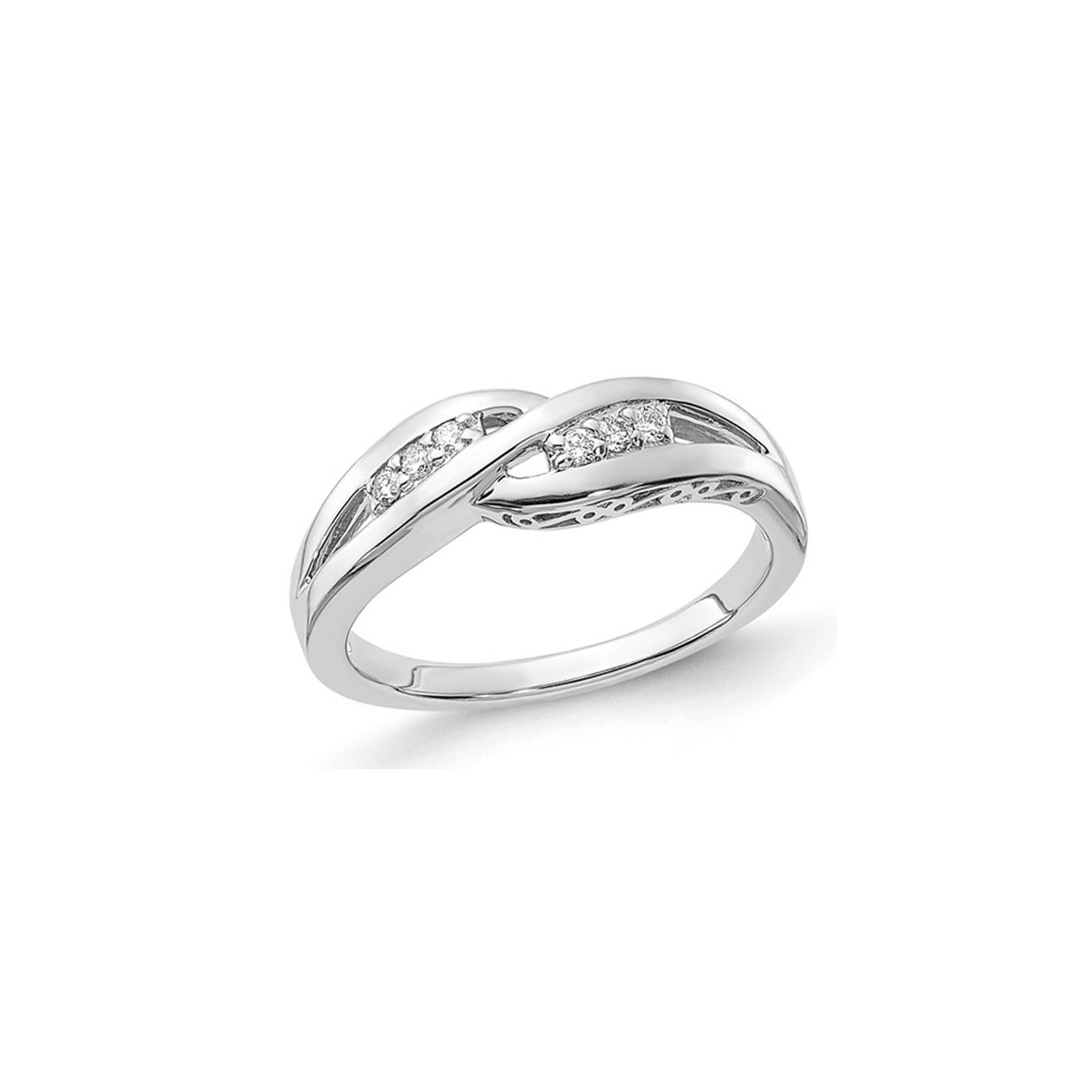 Bague en argent sterling à anneau torsadé diamant de 1/10&nbsp;carat