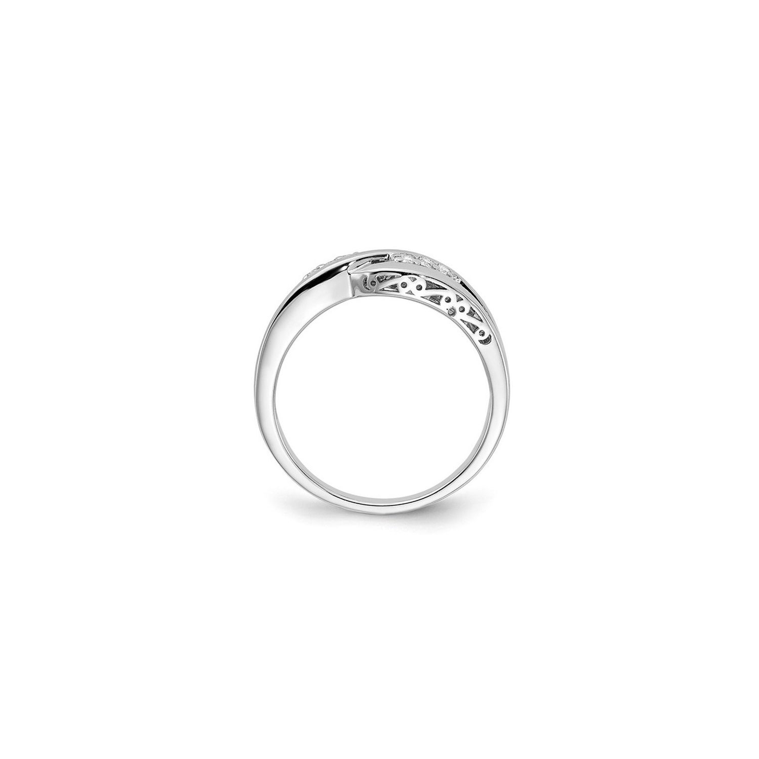 Bague en argent sterling à anneau torsadé diamant de 1/10 carat