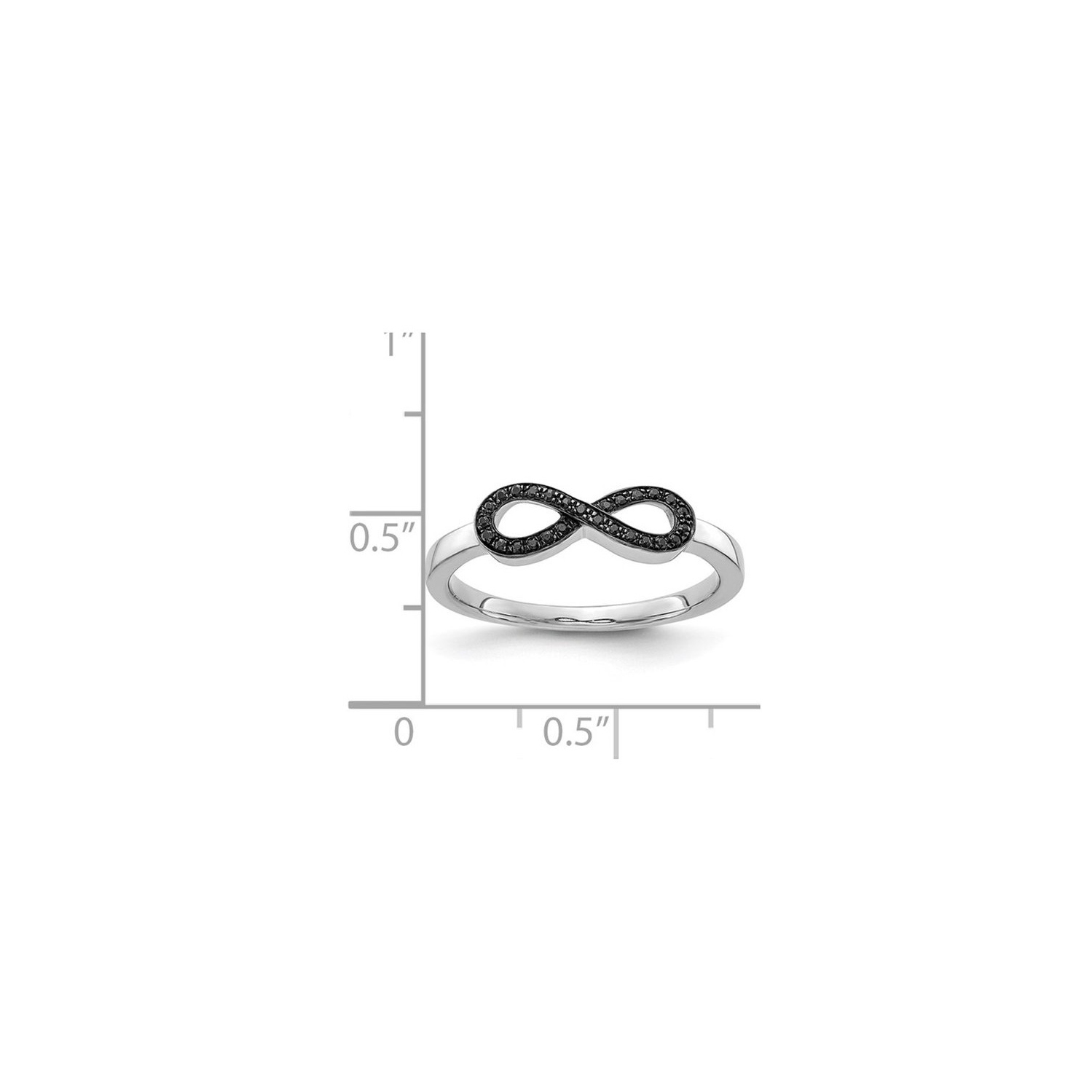 1/12 Carat Black Diamond Infinity Ring in 14K White Gold