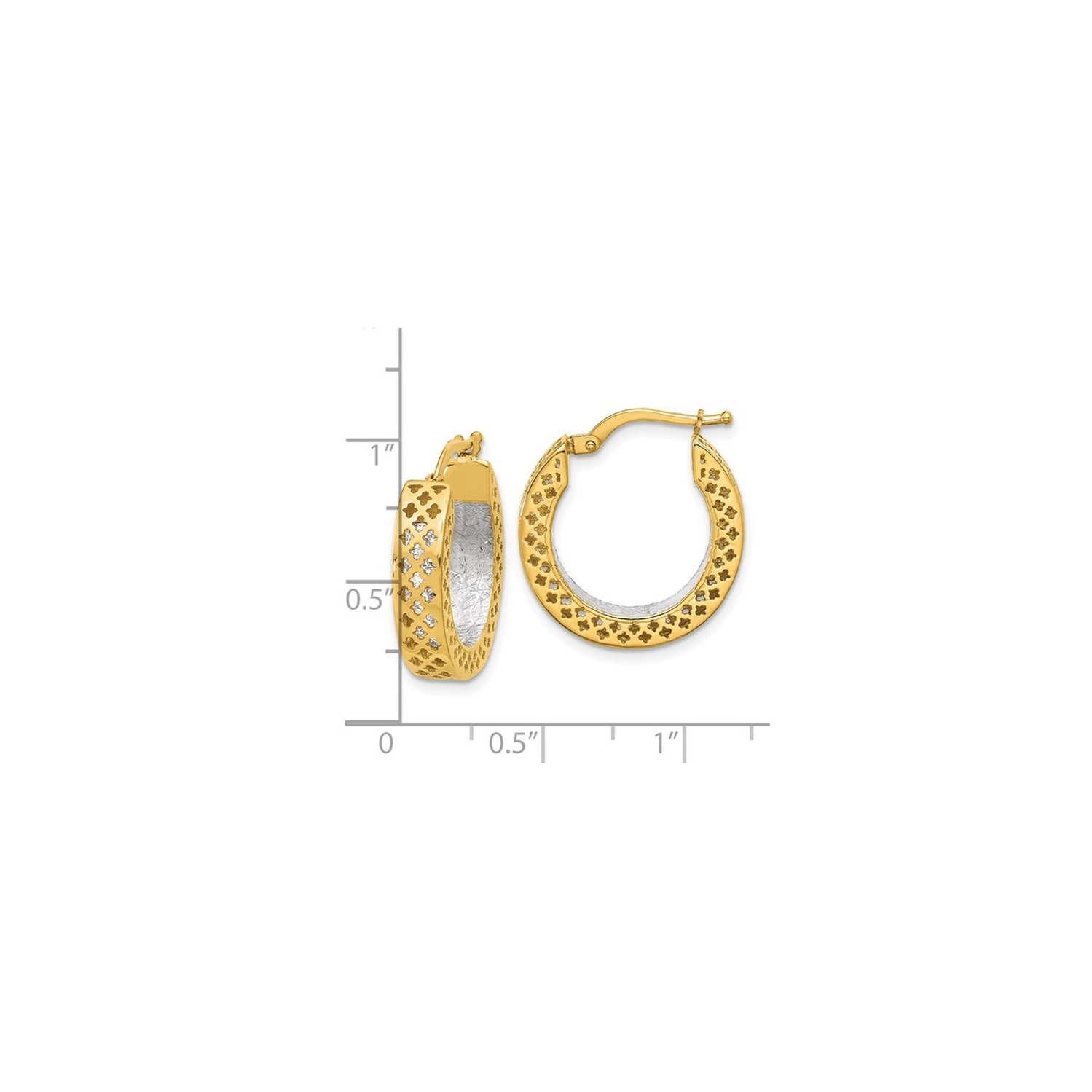 Diamond Cut Hoop Earrings in 14K Yellow Gold