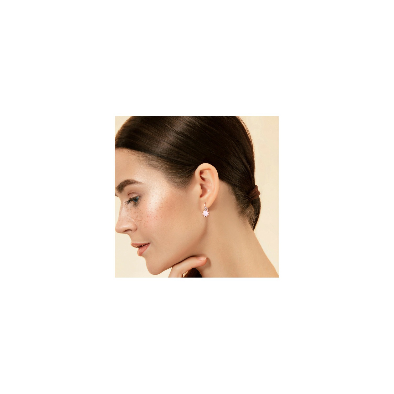 1.26 Carat Opal Leverback Drop Earrings in 10K Pink Gold