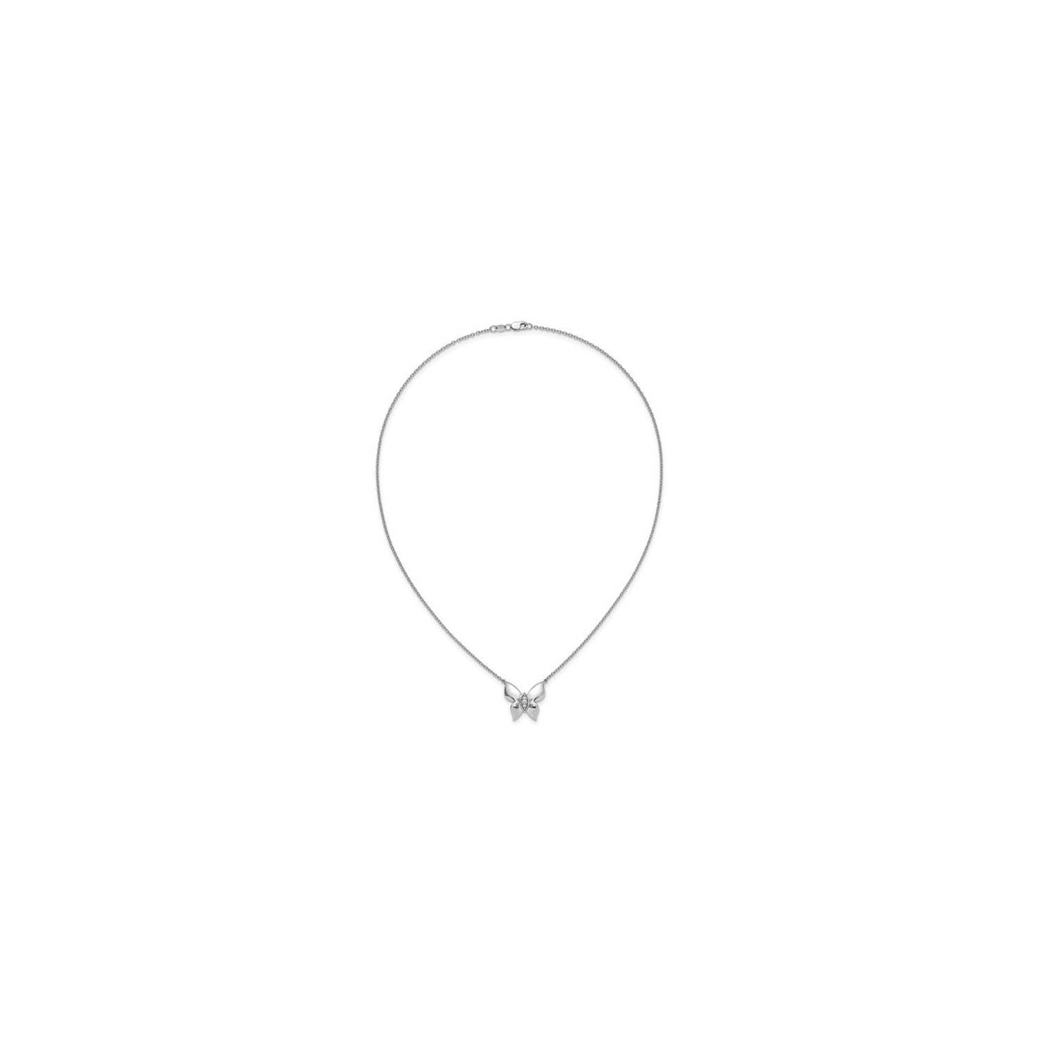 Collier à pendentif en argent sterling à breloque papillon avec chaîne et diamants décoratifs