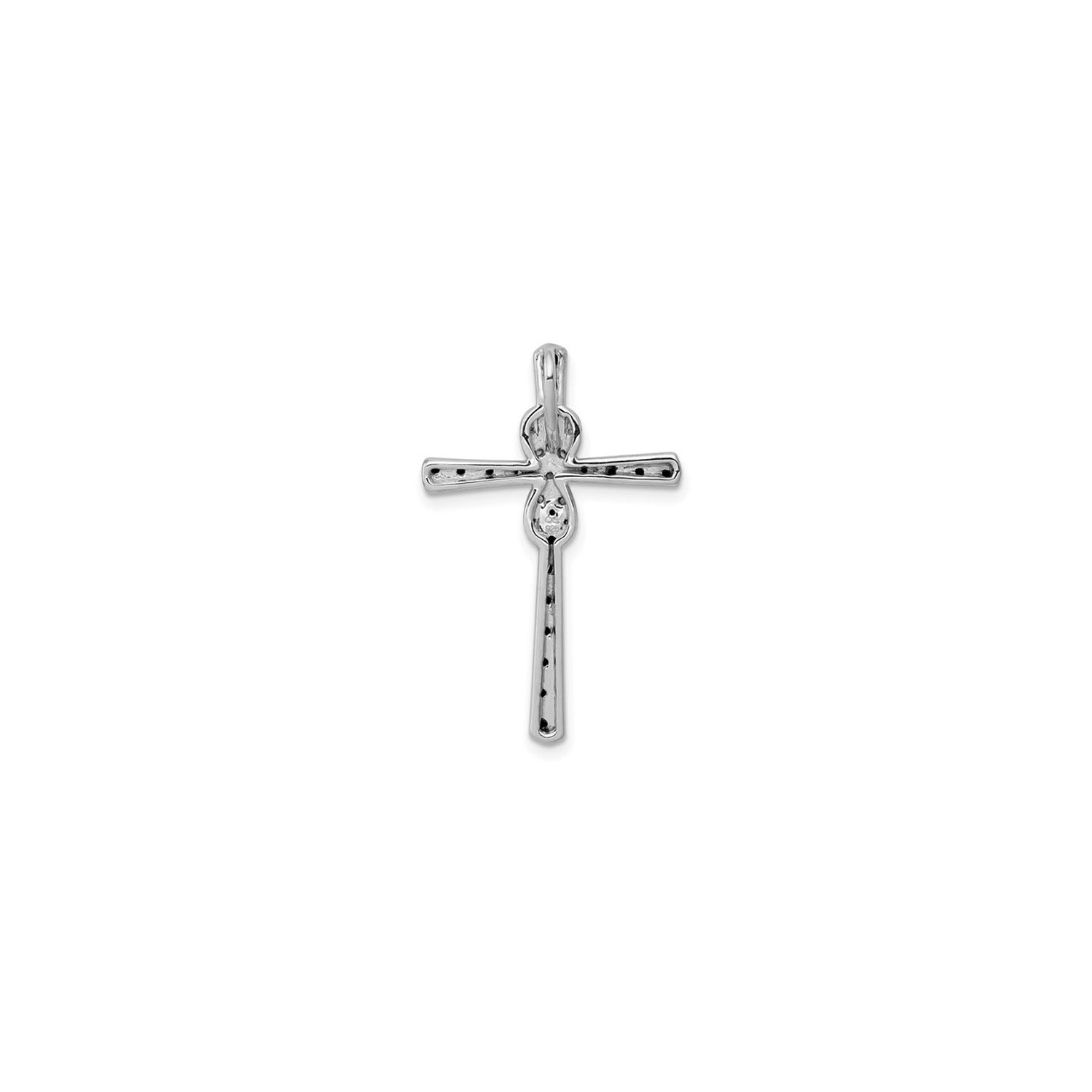 1/8 Carat Black & White Diamond Cross Pendant 14K White Gold (NO CHAIN)