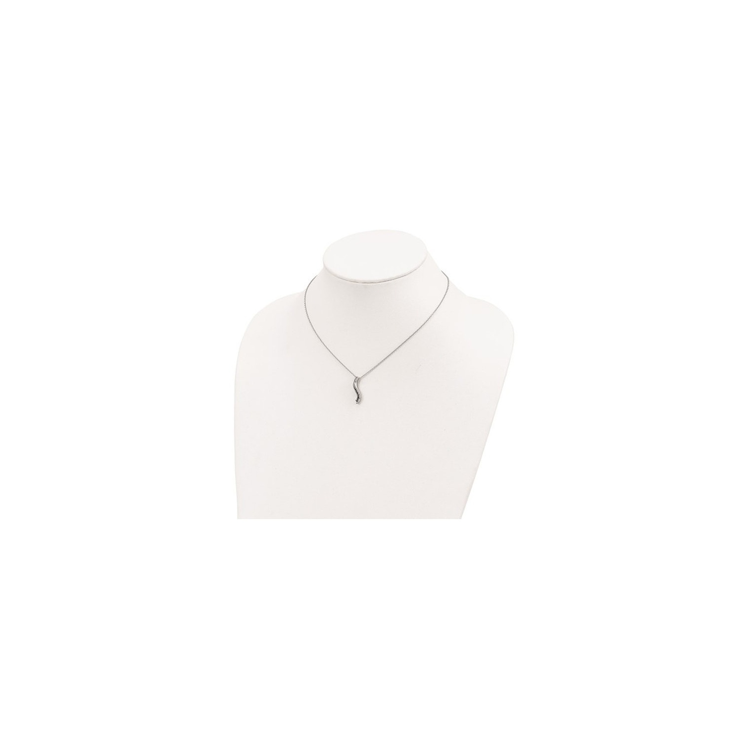1/4 Carat Black & White Diamond Twist Pendant Necklace in Sterling Silver with Chain
