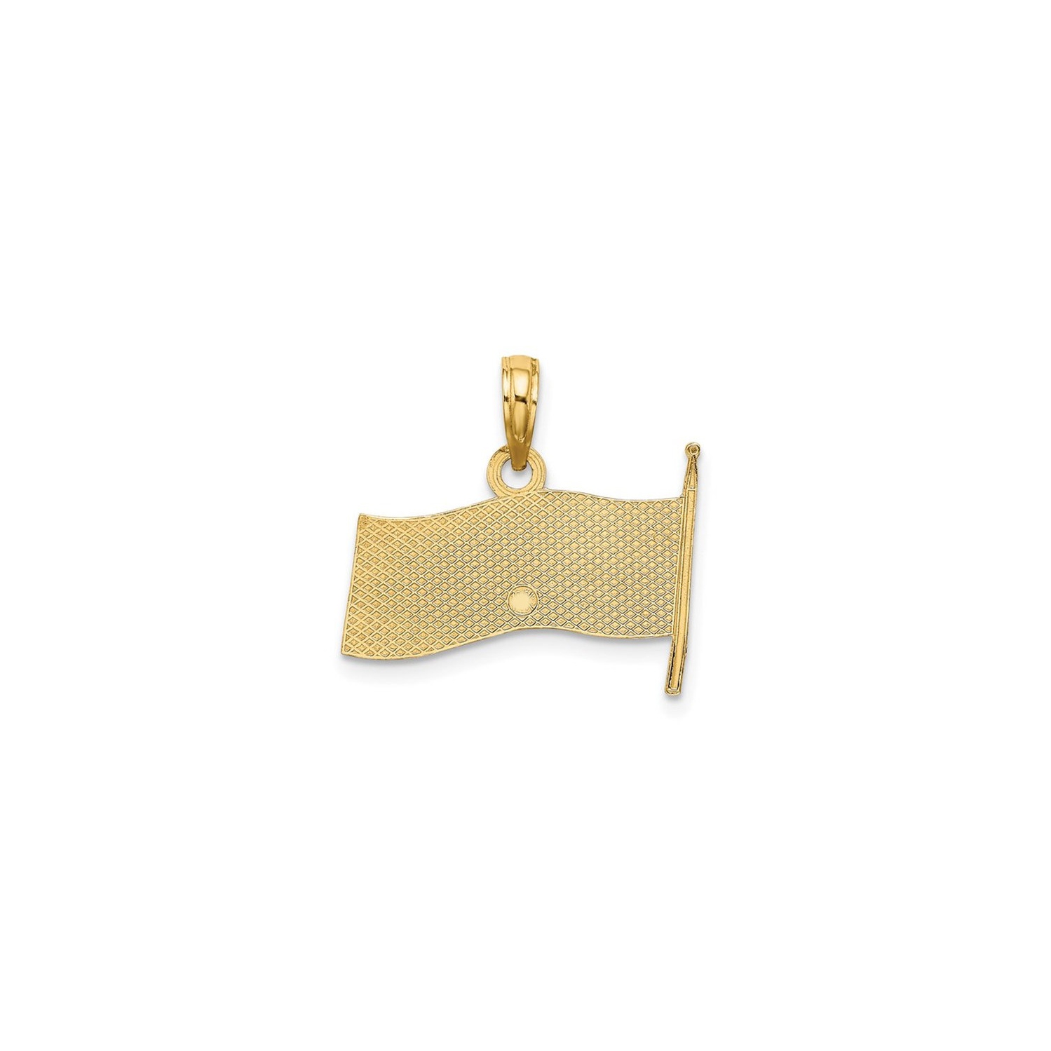 American Flag Pendant Necklace in 10K Yellow Gold