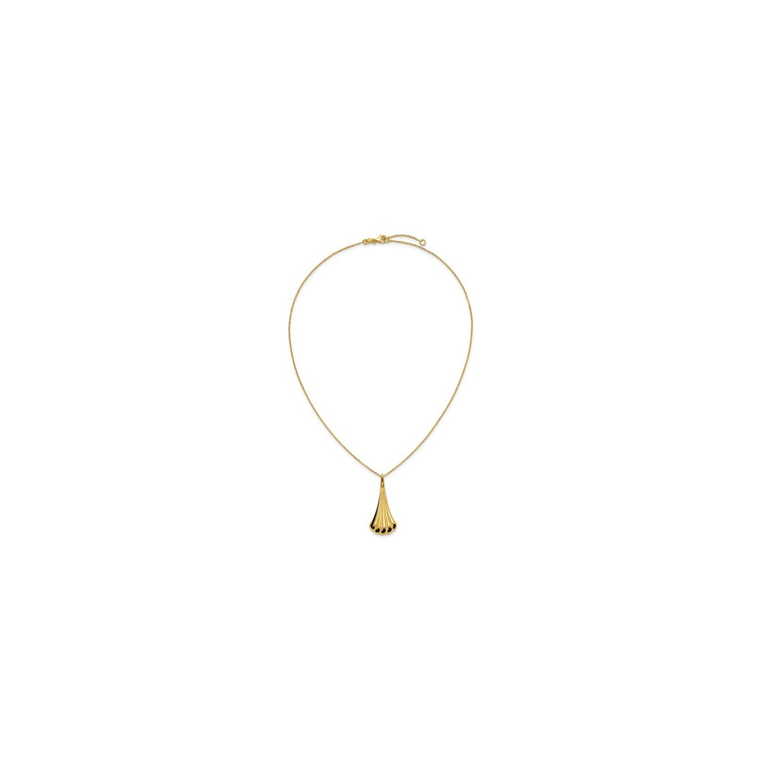 14K Yellow Gold Dangle Drop Necklace Pendant with Chain