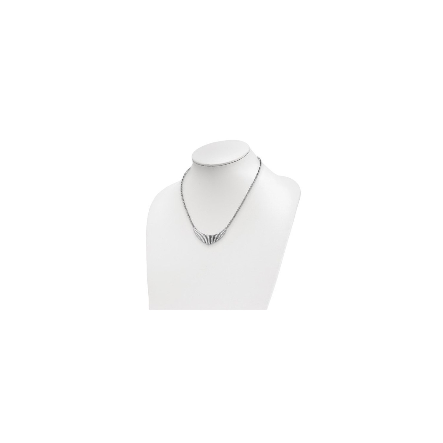 Sterling Silver Fancy Diamond Cut Necklace