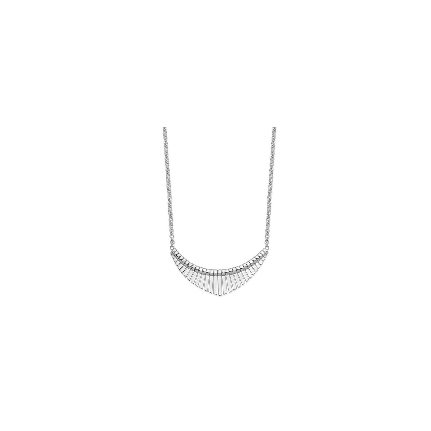 Sterling Silver Fancy Diamond Cut Necklace
