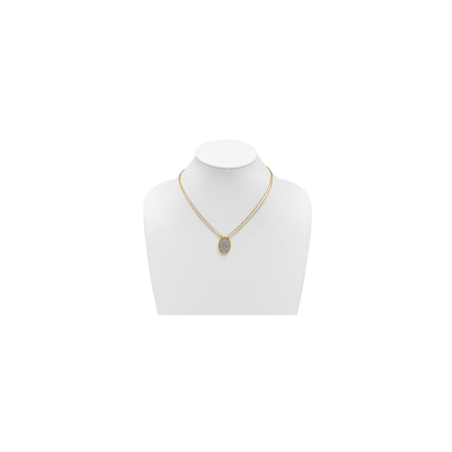 14K Yellow and White Gold Strand Necklace Pendant with Chain